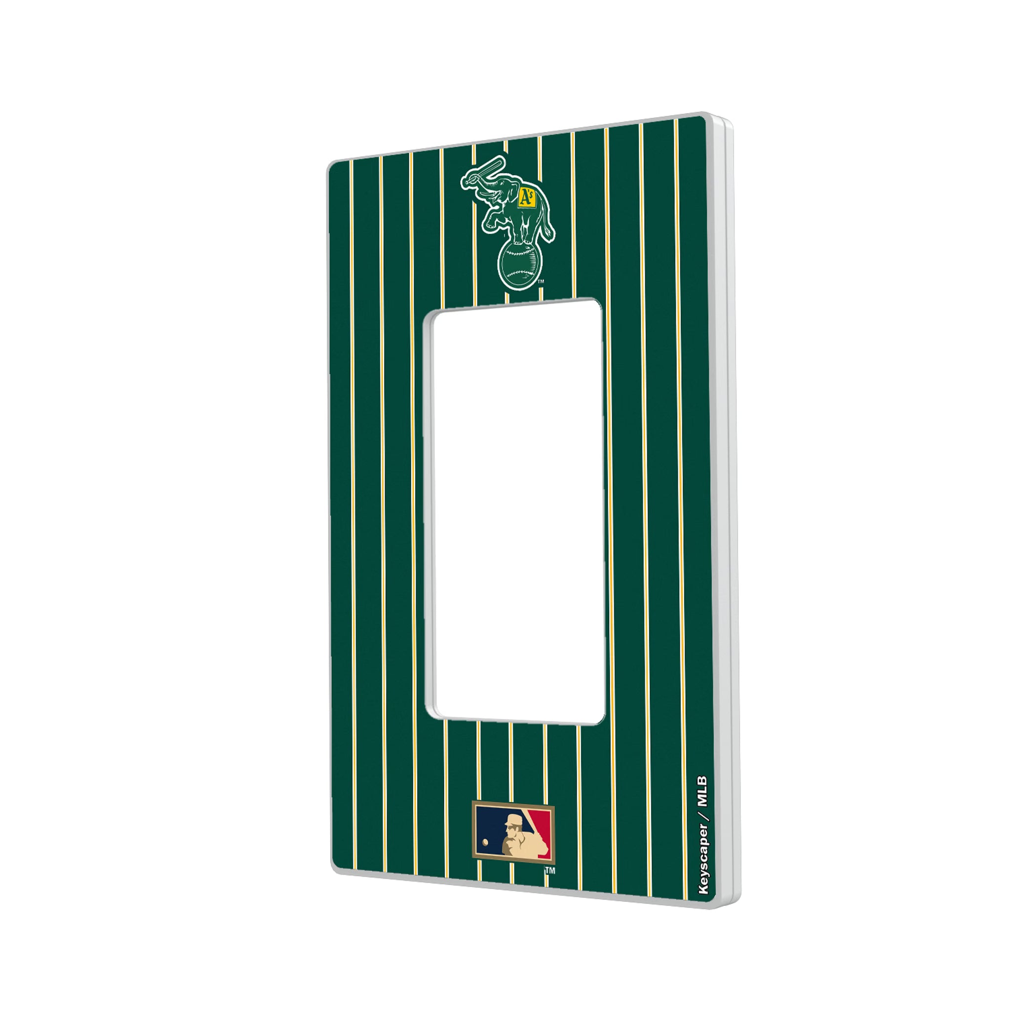 Oakland As Home 1988 - Cooperstown Collection Pinstripe Hidden-Screw Light Switch Plate#Style_Single Rocker