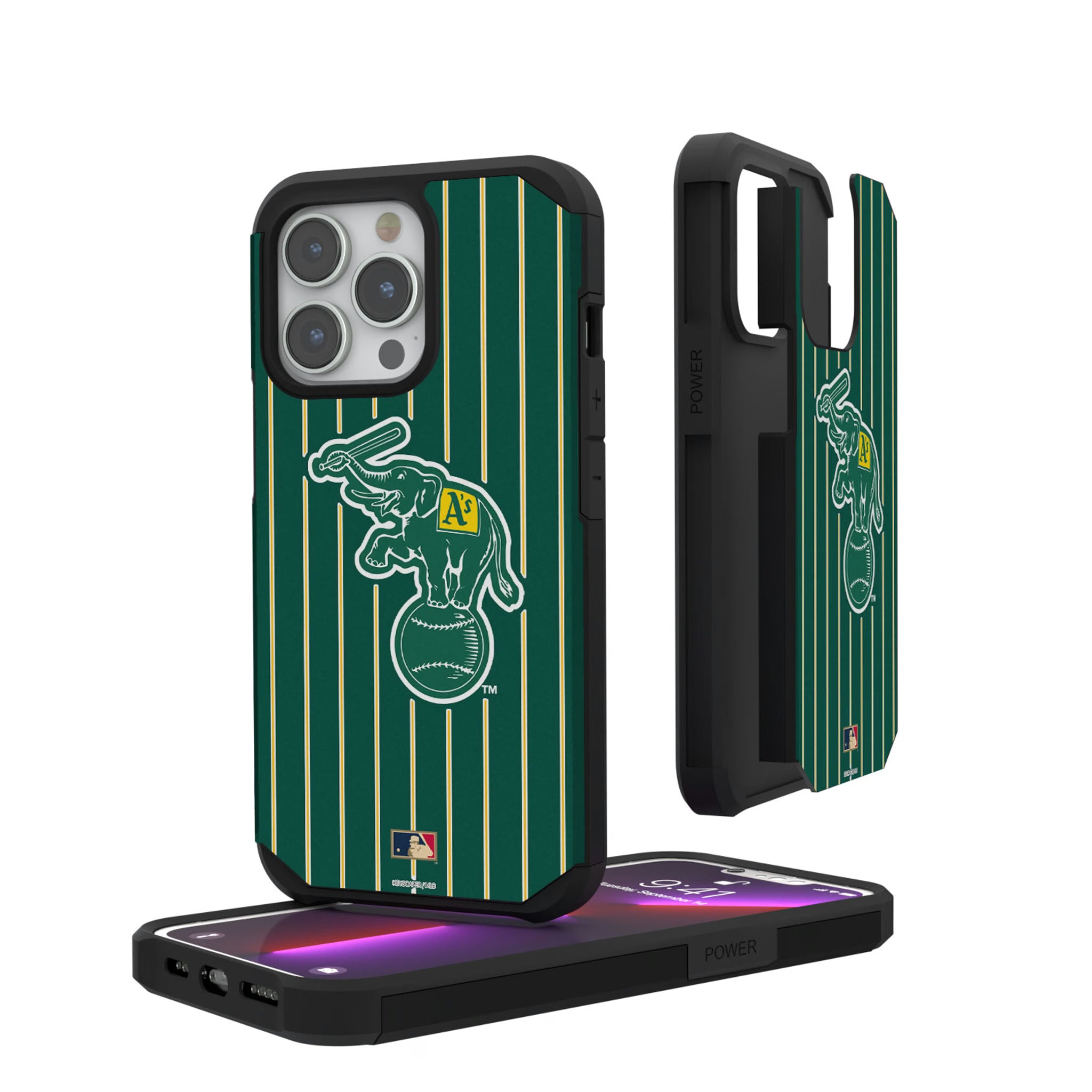 Oakland As Home 1988 - Cooperstown Collection Pinstripe iPhone Rugged Phone Case for Apple iPhone