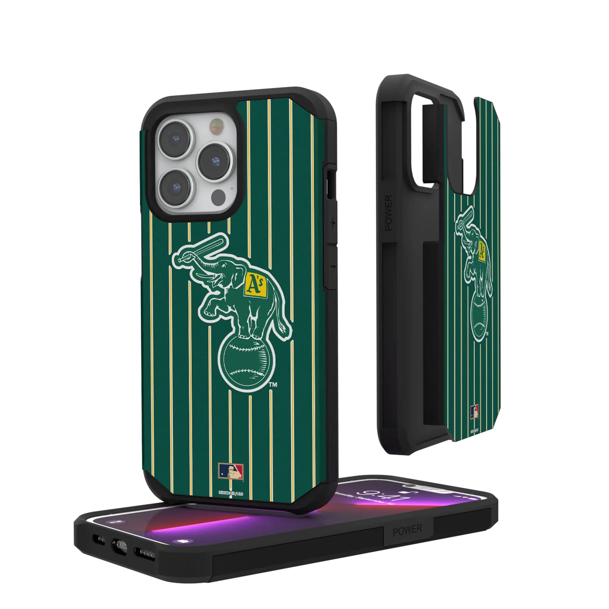 Oakland As Home 1988 - Cooperstown Collection Pinstripe iPhone Rugged Phone Case for Apple iPhone