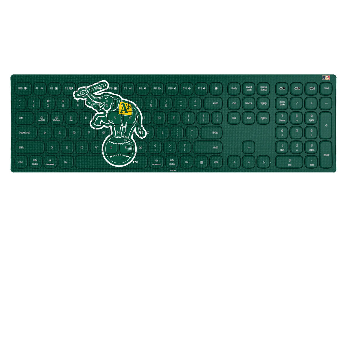 Oakland As Home 1988 - Cooperstown Collection Solid KKB605 Curved Wireless Keyboard
