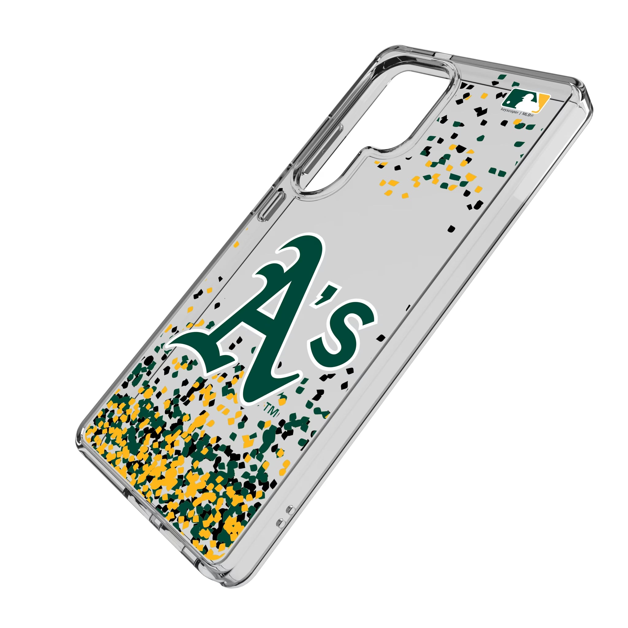 Oakland Athletics Confetti Galaxy Clear Phone Case for Samsung Galaxy - Isometric View