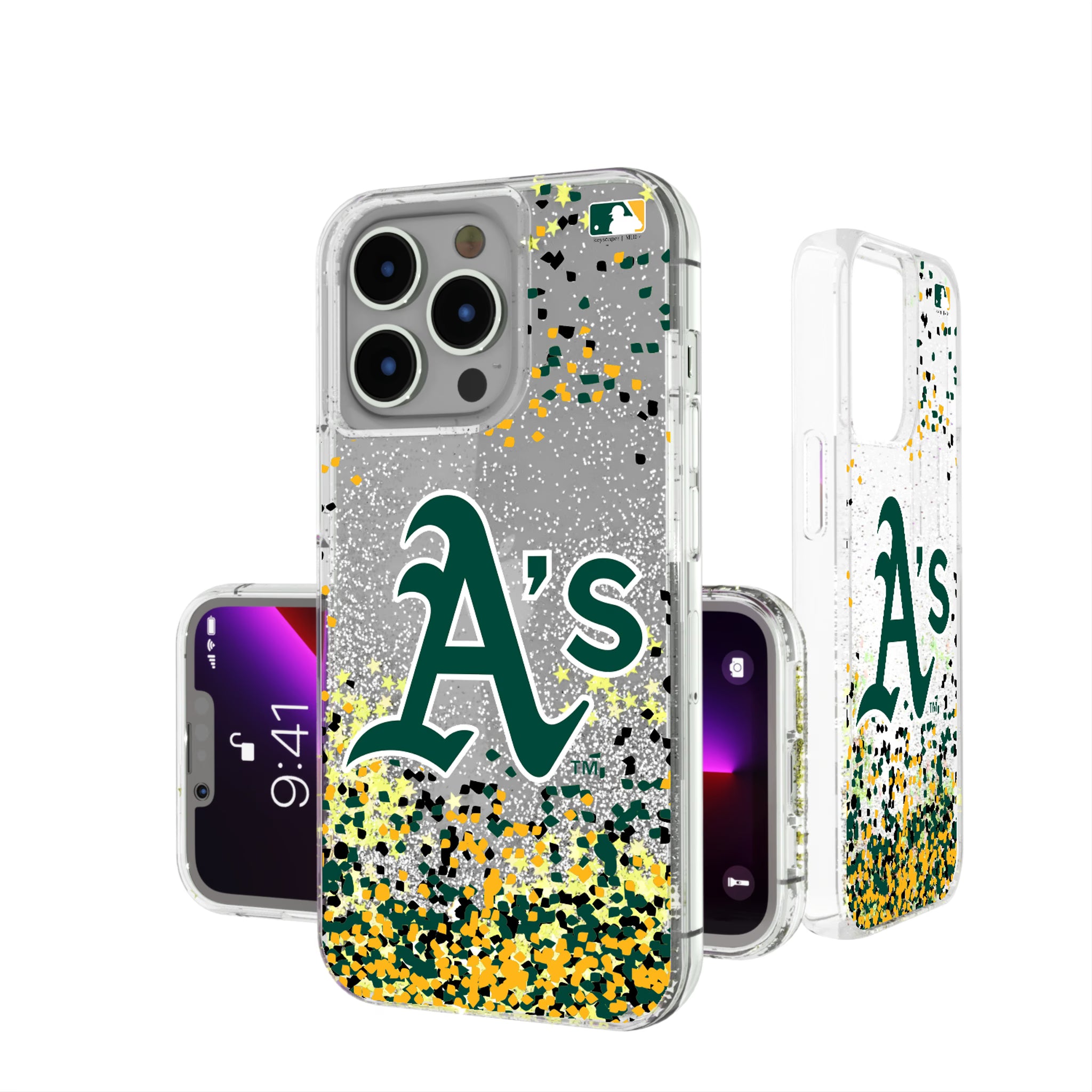 Oakland Athletics Confetti iPhone Glitter Phone Case for Apple iPhone