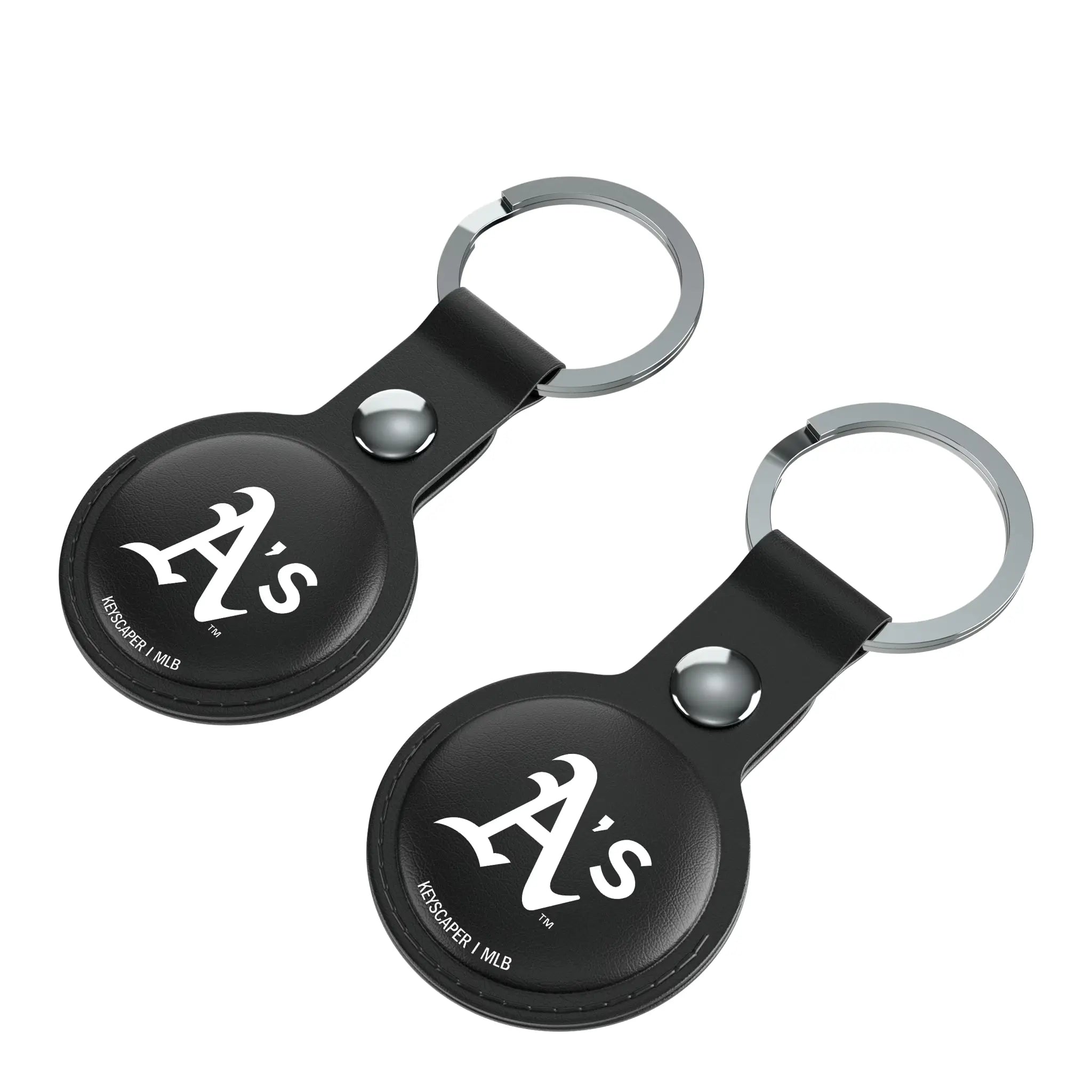 Oakland Athletics Insignia AirTag Black Airtag Holder 2-Pack - Isometric View
