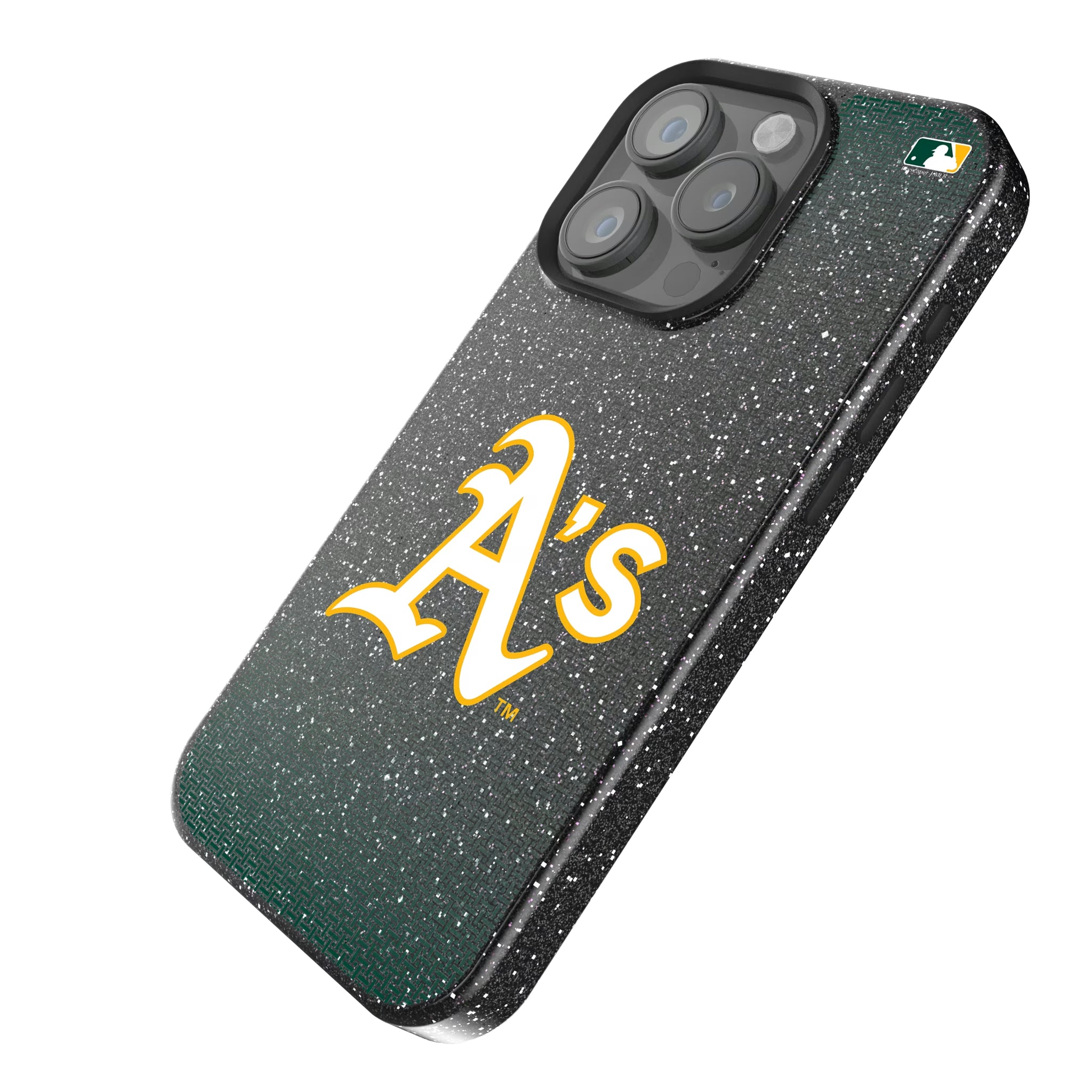 Oakland Athletics Linen iPhone Bling Phone Case for Apple iPhone - Isometric View