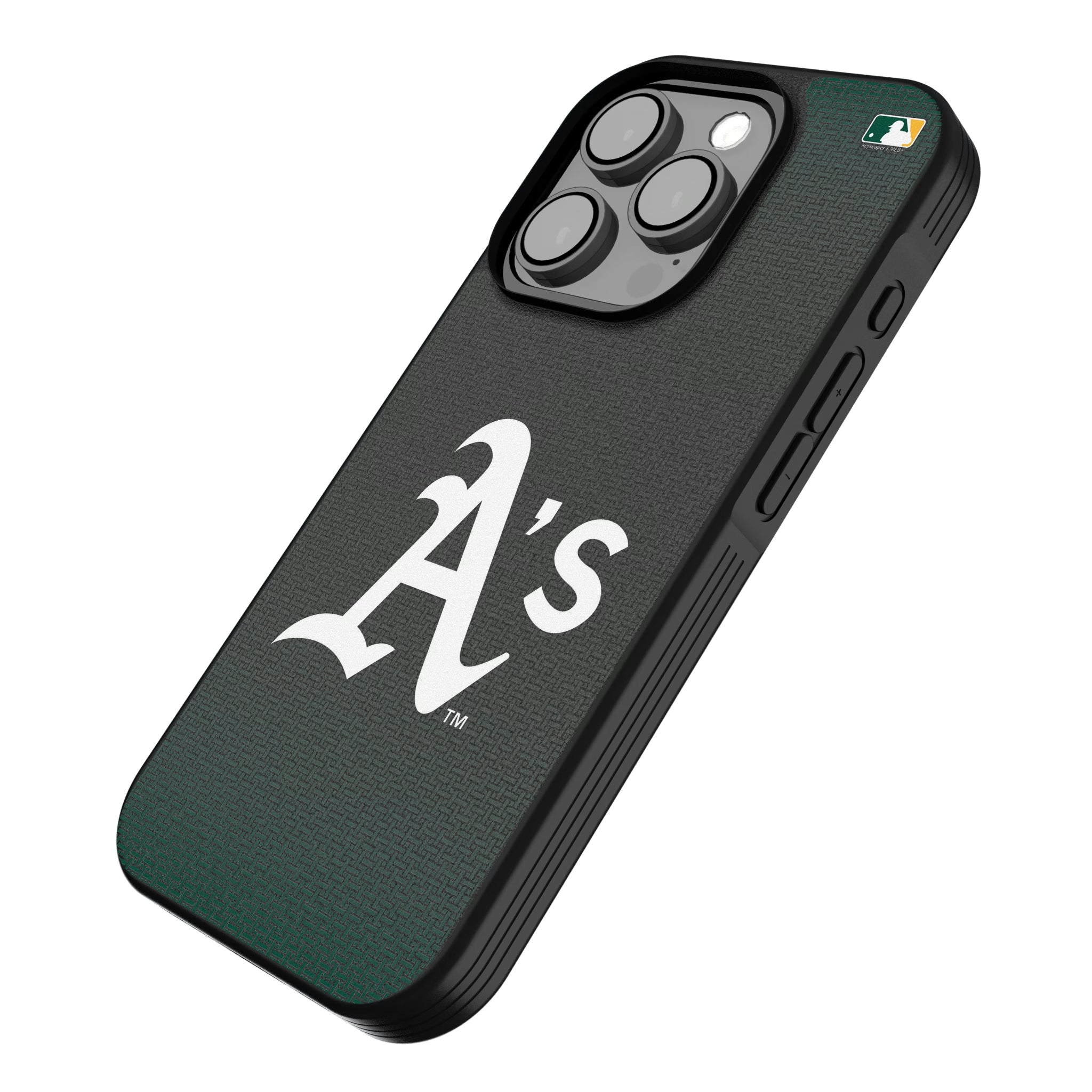 Oakland Athletics Linen iPhone Bump Phone Case for Apple iPhone - Isometric View