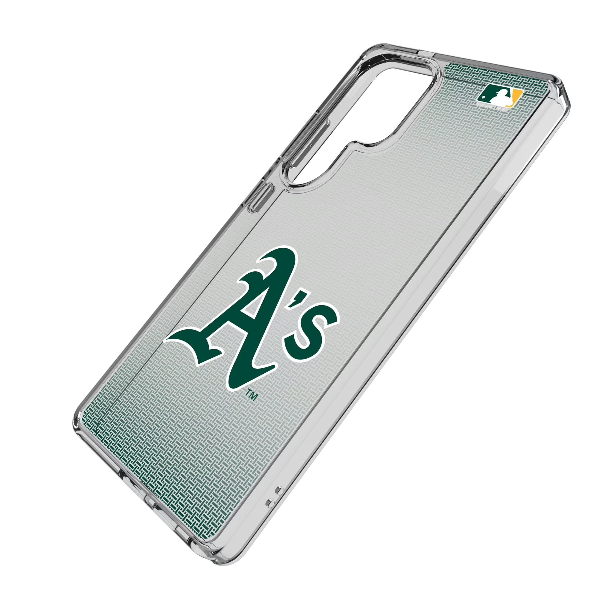 Oakland Athletics Linen Galaxy Clear Phone Case for Samsung Galaxy - Isometric View