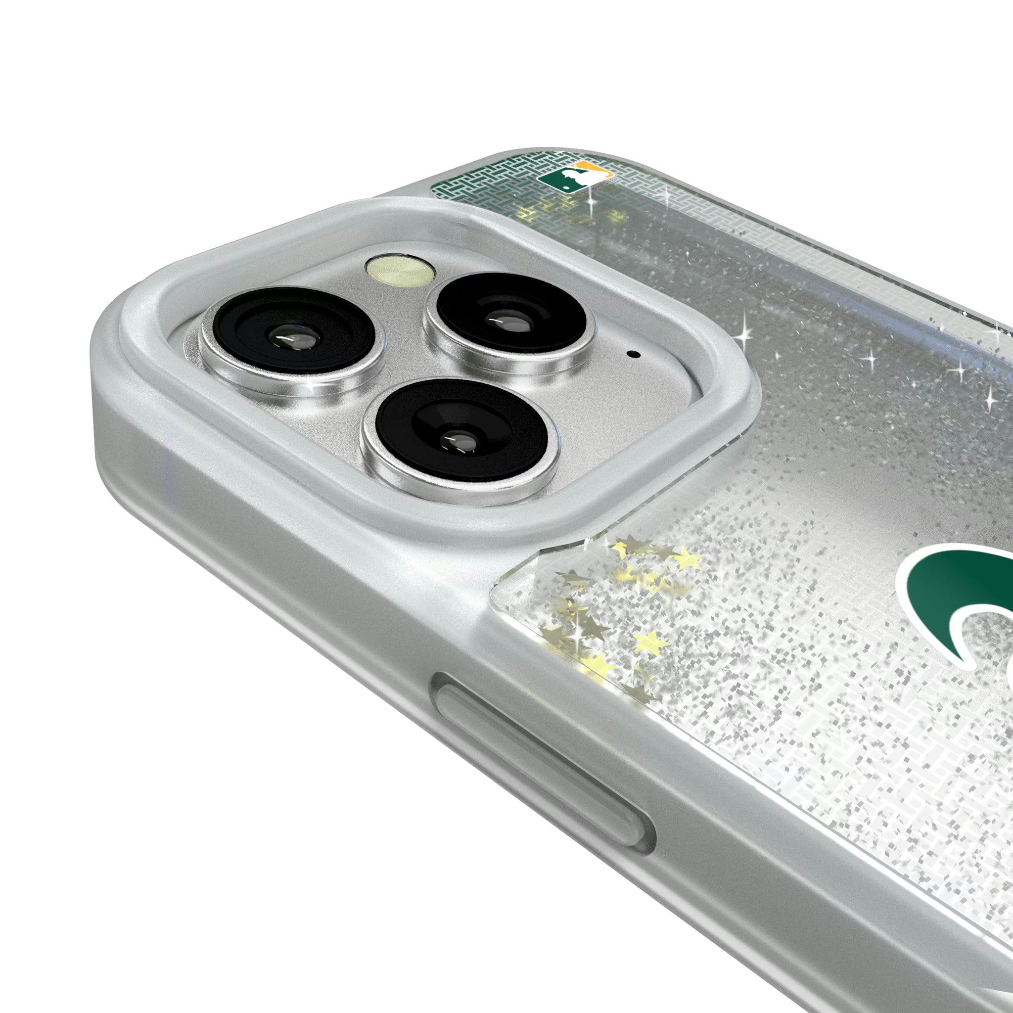 Oakland Athletics Linen iPhone Glitter Phone Case for Apple iPhone - Detail#Device_iPhone 16 Pro