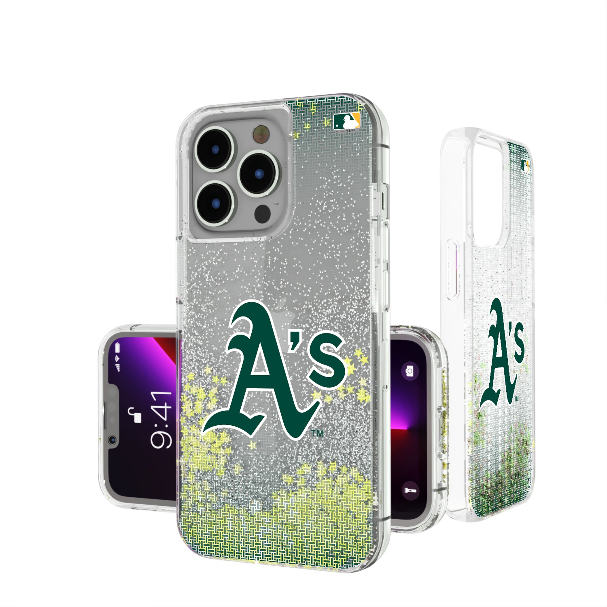 Oakland Athletics Linen iPhone Glitter Phone Case for Apple iPhone