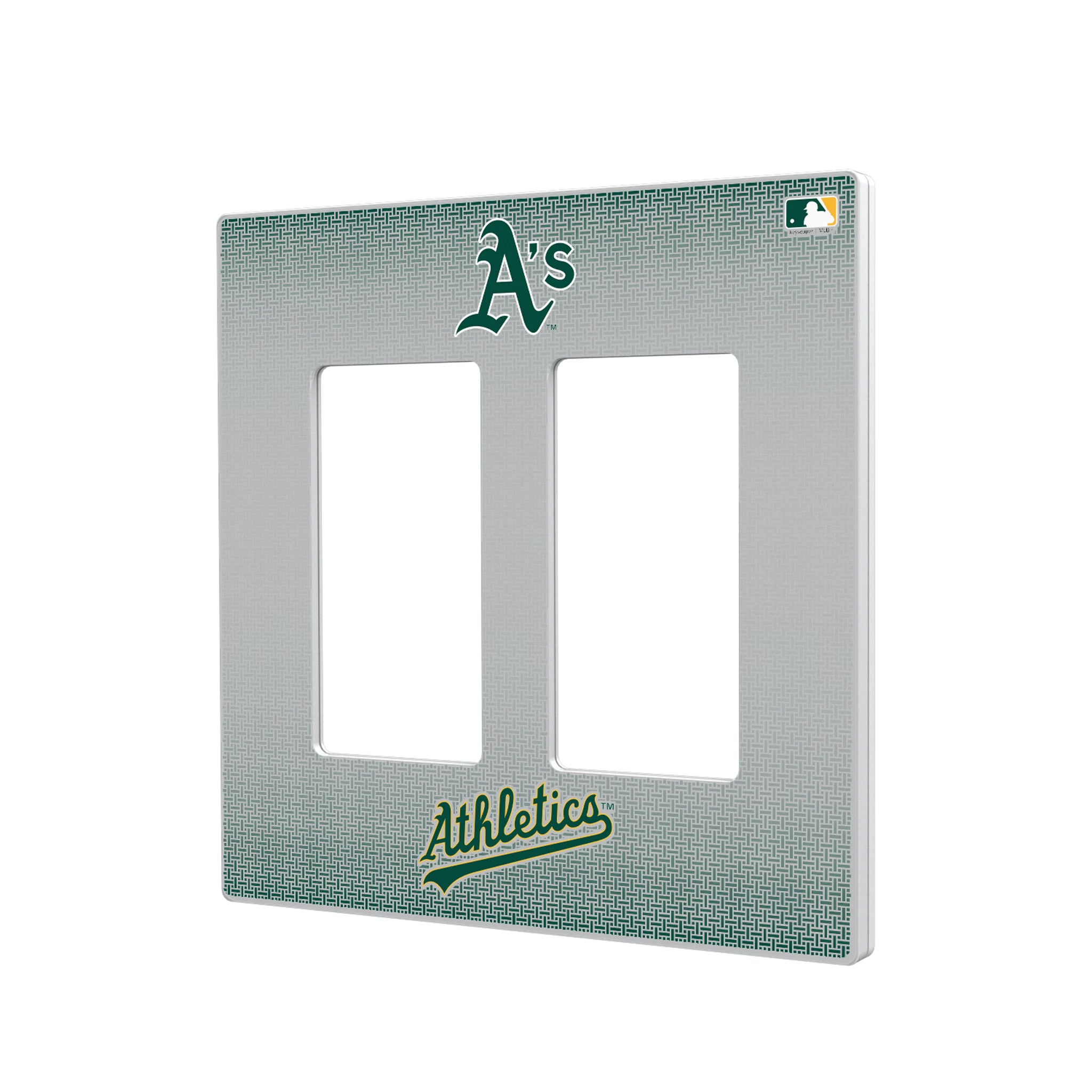 Oakland Athletics Linen Hidden-Screw Light Switch Plate#Style_Double Rocker