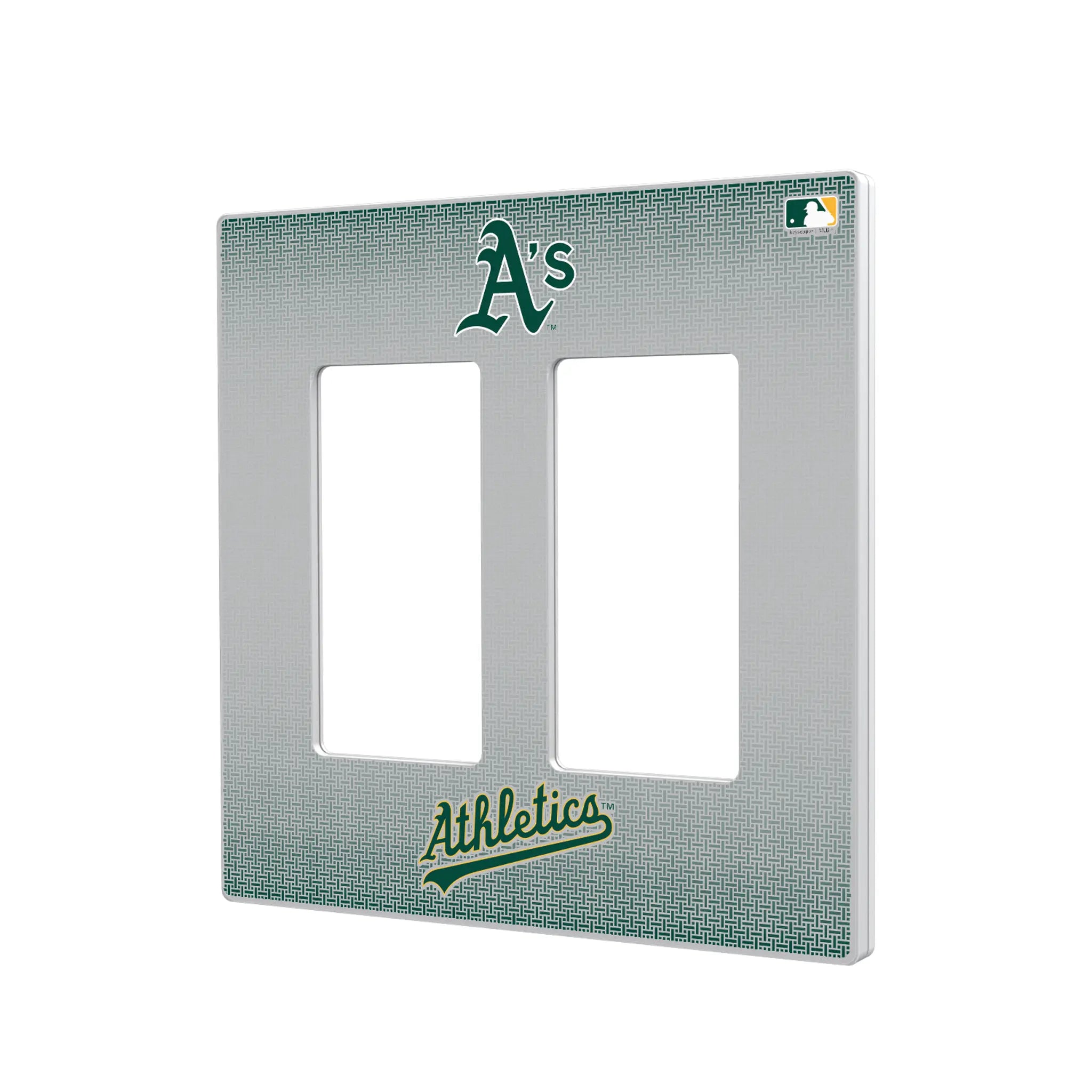 Oakland Athletics Linen Hidden-Screw Light Switch Plate#Style_Double Rocker