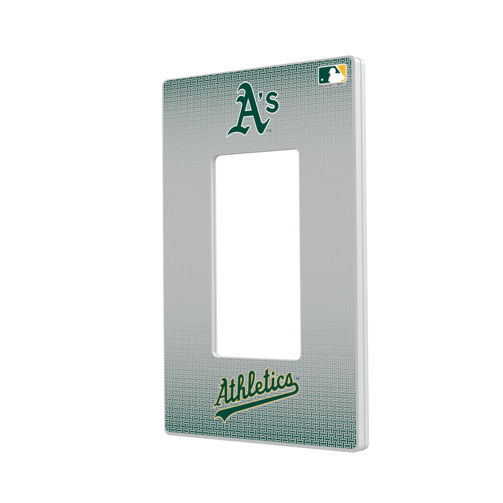 Oakland Athletics Linen Hidden-Screw Light Switch Plate#Style_Single Rocker