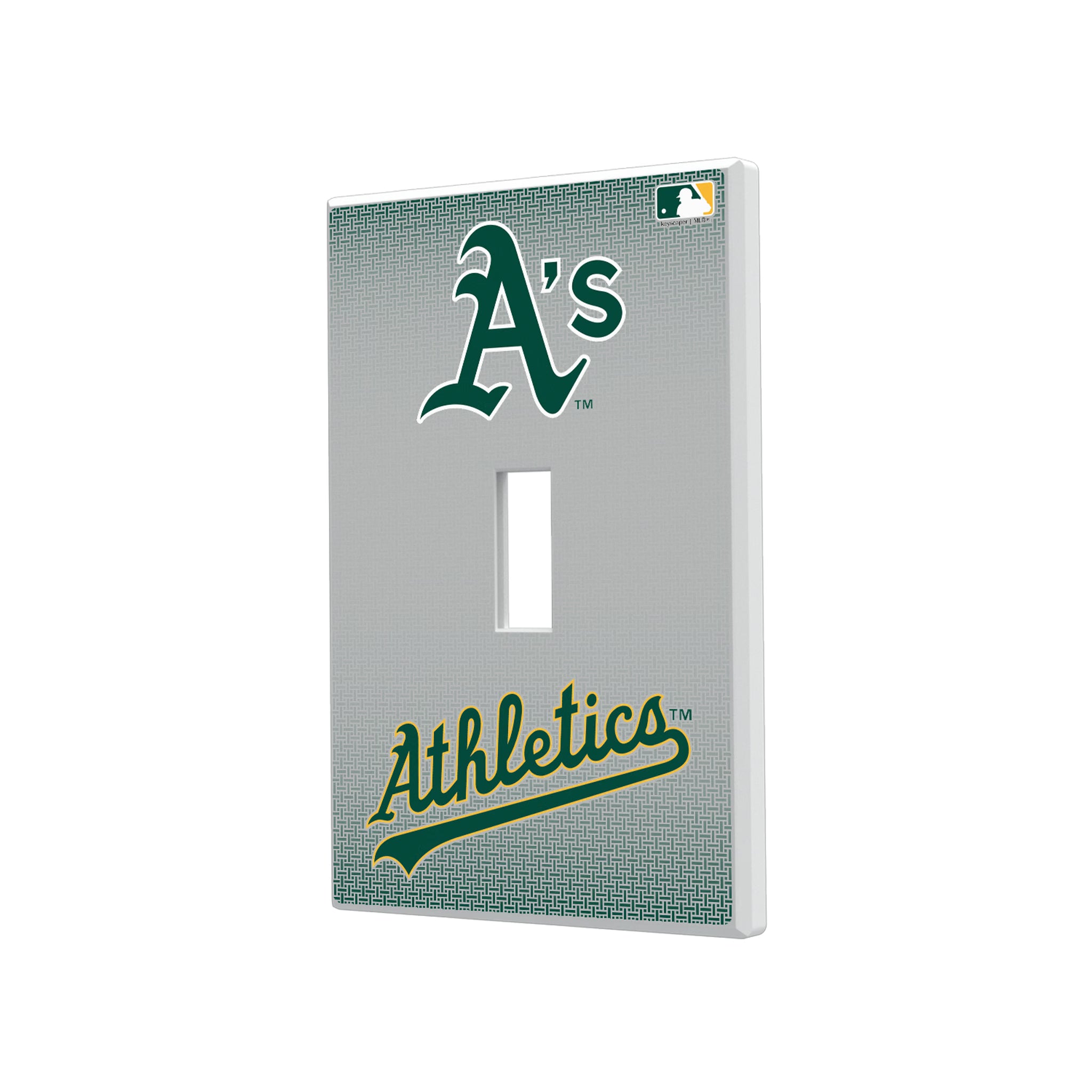 Oakland Athletics Linen Hidden-Screw Light Switch Plate#Style_Single Toggle