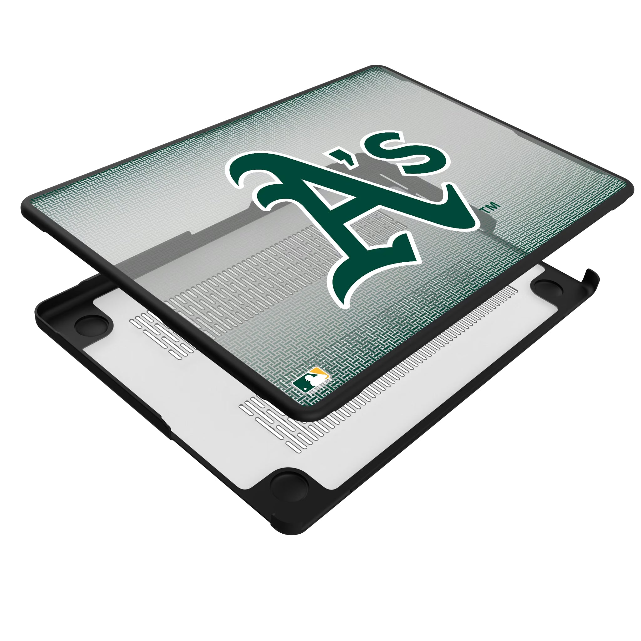 Oakland Athletics Linen MacBook Laptop Case for Apple MacBook - Isometric View#Device_MacBook Pro (14-inch, 2021) / MacBook Pro (14-inch, 2023) / MacBook Pro (14-inch, 2024)