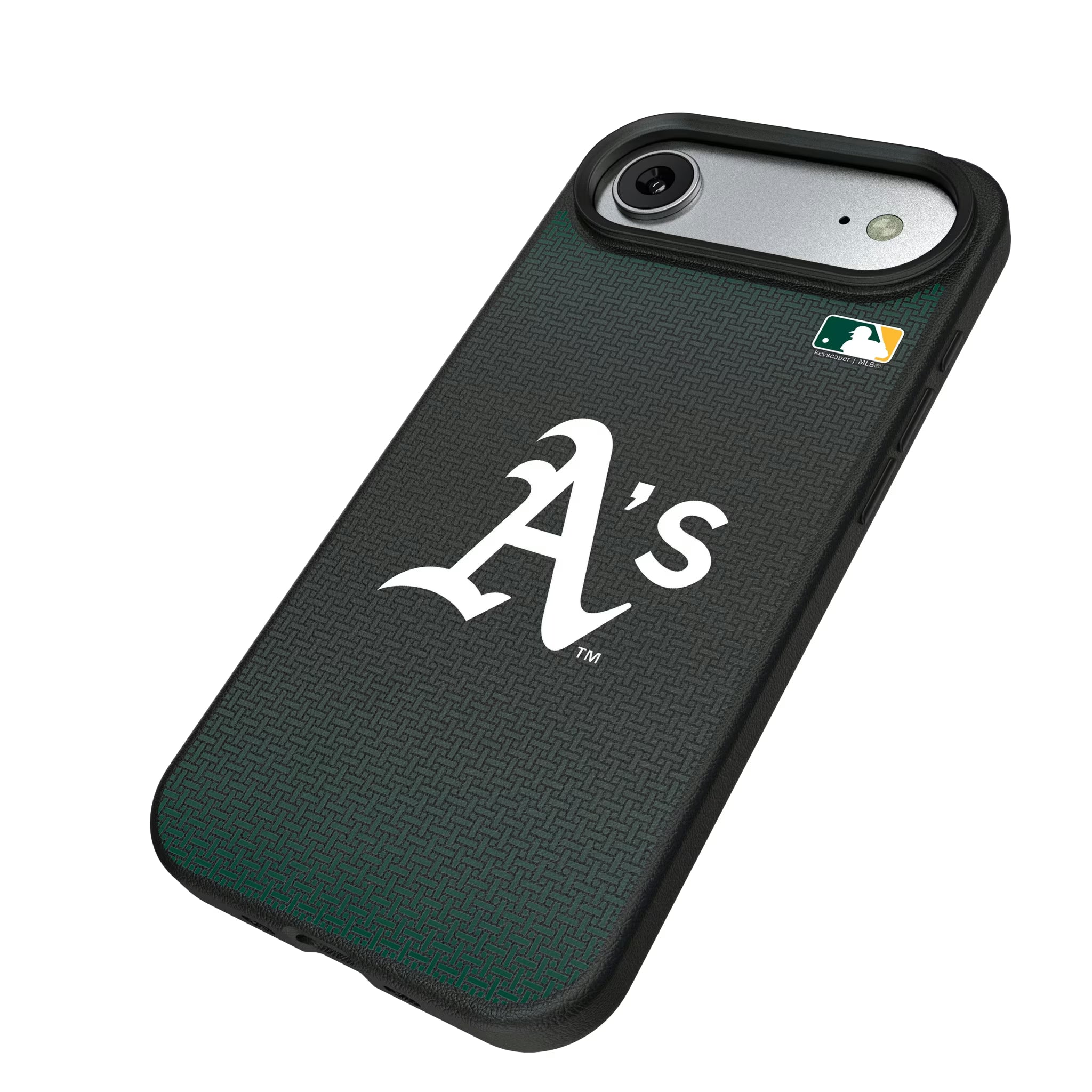 Oakland Athletics Linen iPhone MagSafe Compatible Phone Case for Apple iPhone - Isometric View#Device_iPhone Air