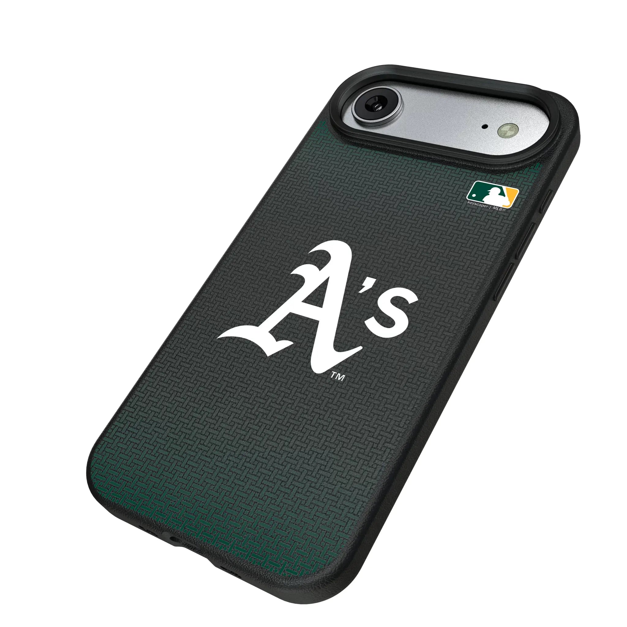 Oakland Athletics Linen iPhone MagSafe Compatible Phone Case for Apple iPhone - Isometric View#Device_iPhone Air