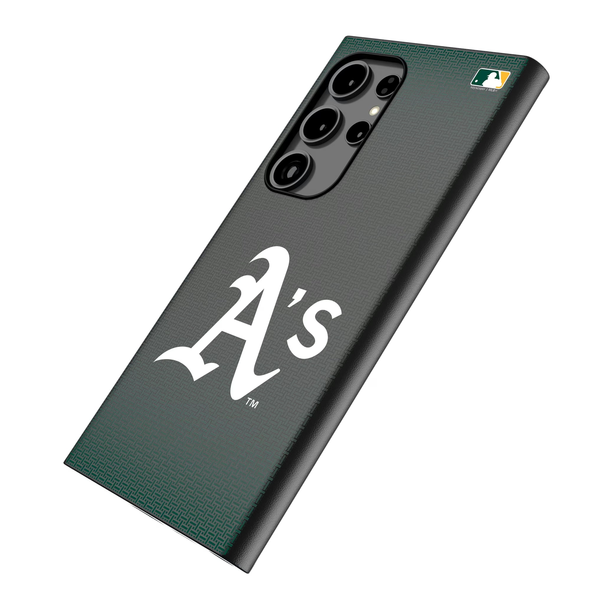 Oakland Athletics Linen Galaxy MagSafe Compatible Phone Case for Samsung Galaxy - Isometric View