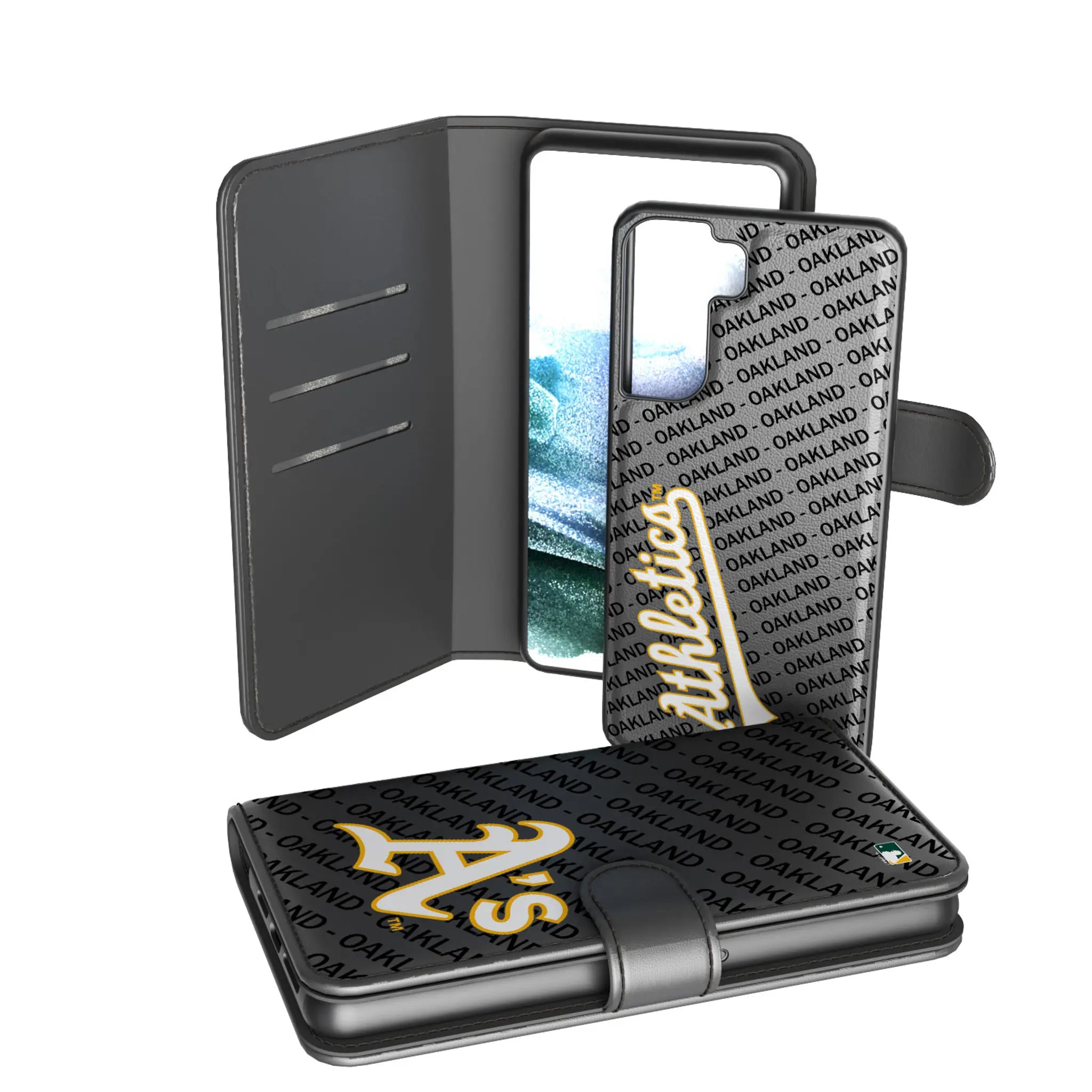 Oakland Athletics Monocolor Tilt Galaxy Wallet Phone Case for Samsung Galaxy