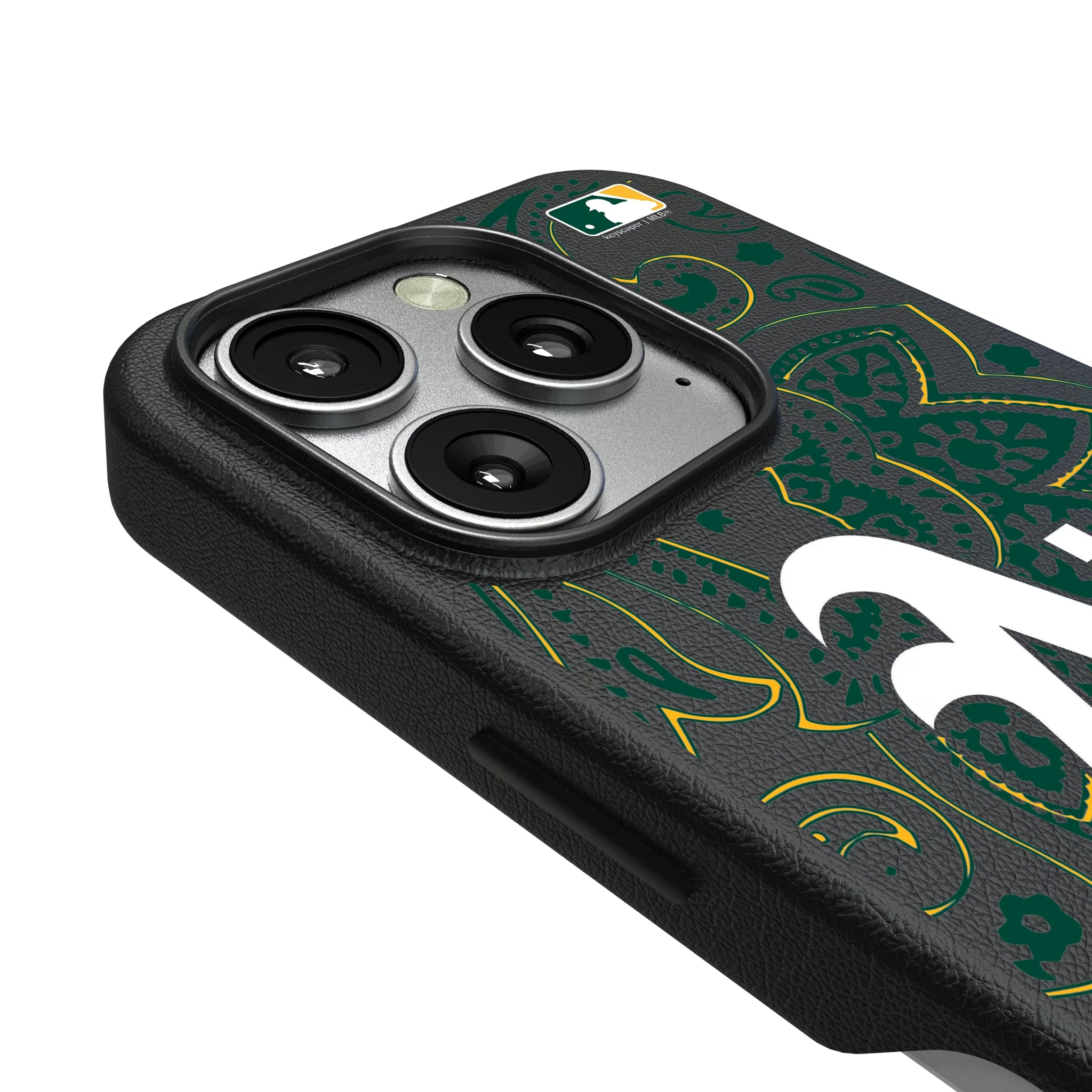 Oakland Athletics Paisley iPhone MagSafe Compatible Phone Case for Apple iPhone - Detail