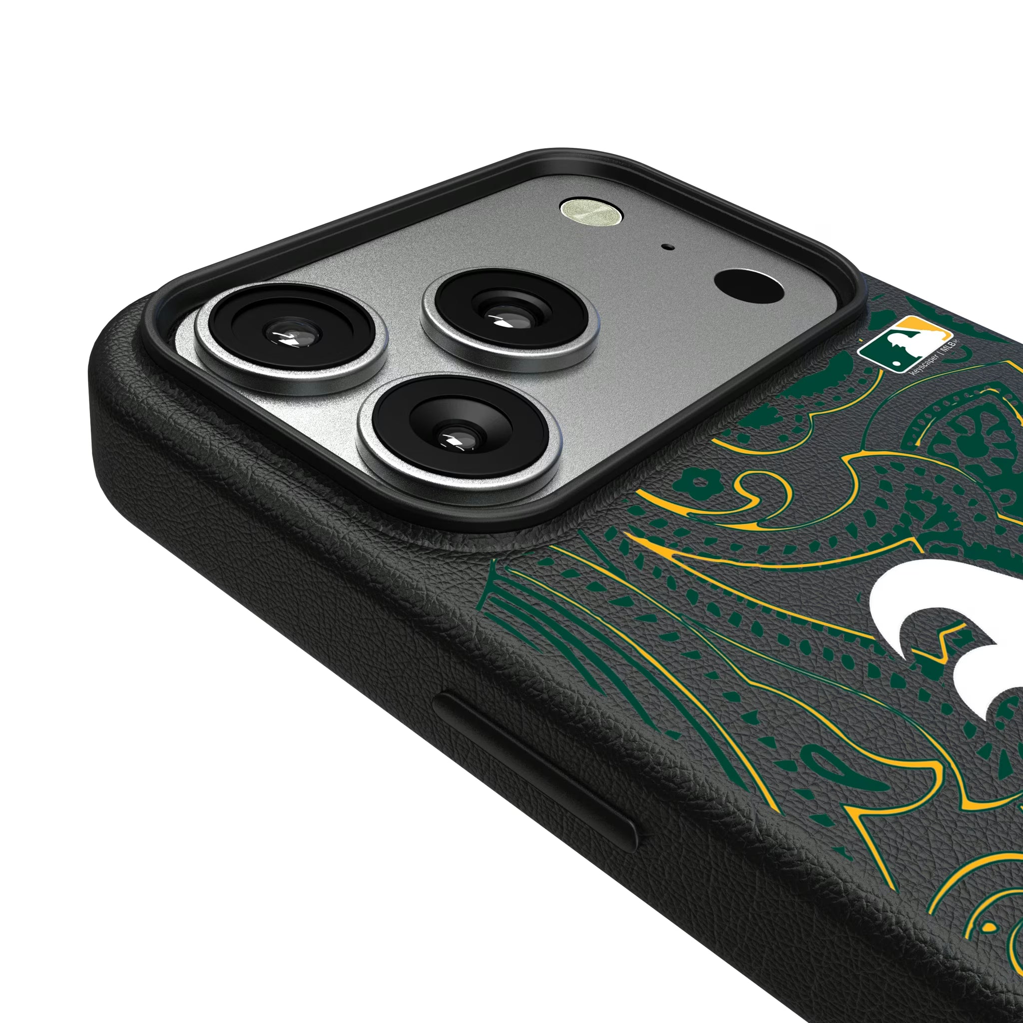 Oakland Athletics Paisley iPhone MagSafe Compatible Phone Case for Apple iPhone - Detail#Device_iPhone 17 Pro