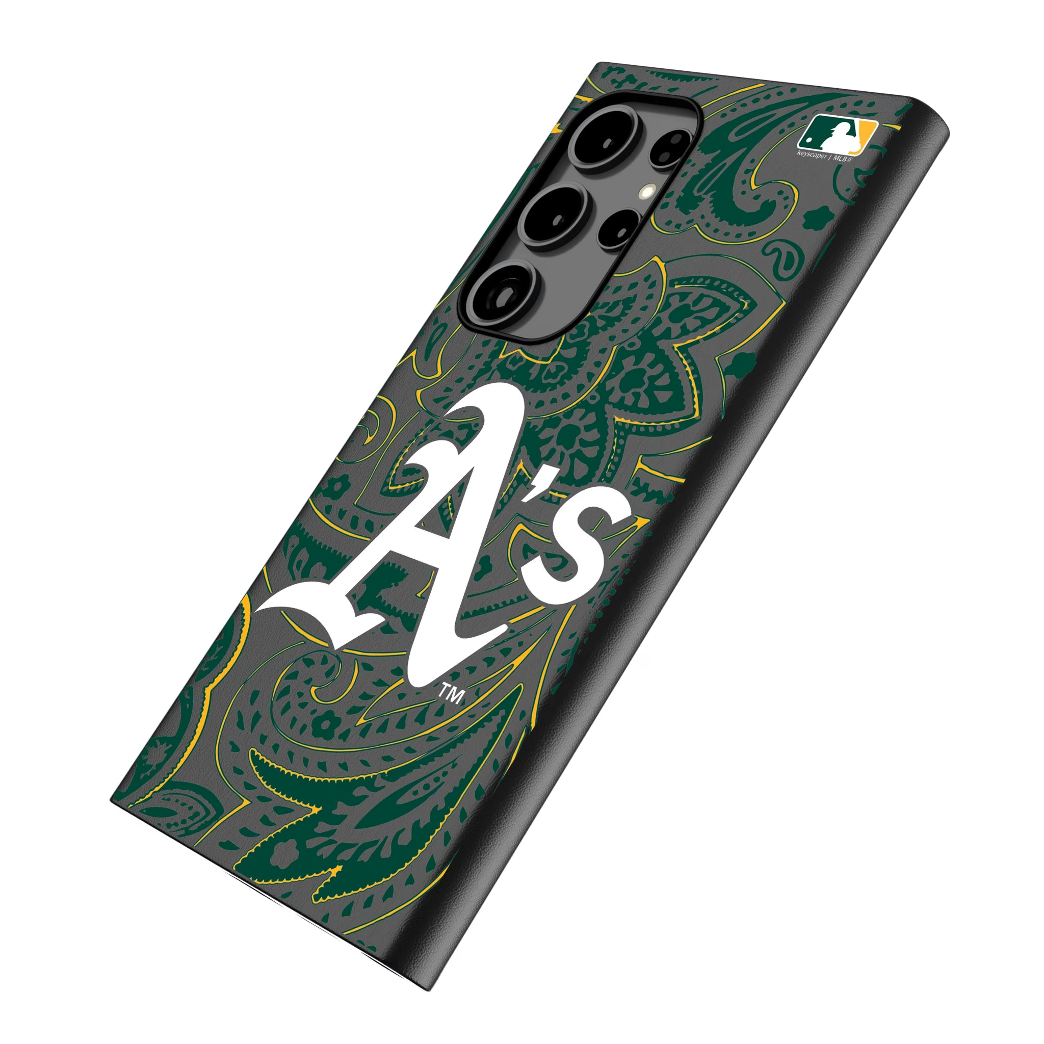 Oakland Athletics Paisley Galaxy MagSafe Compatible Phone Case for Samsung Galaxy - Isometric View
