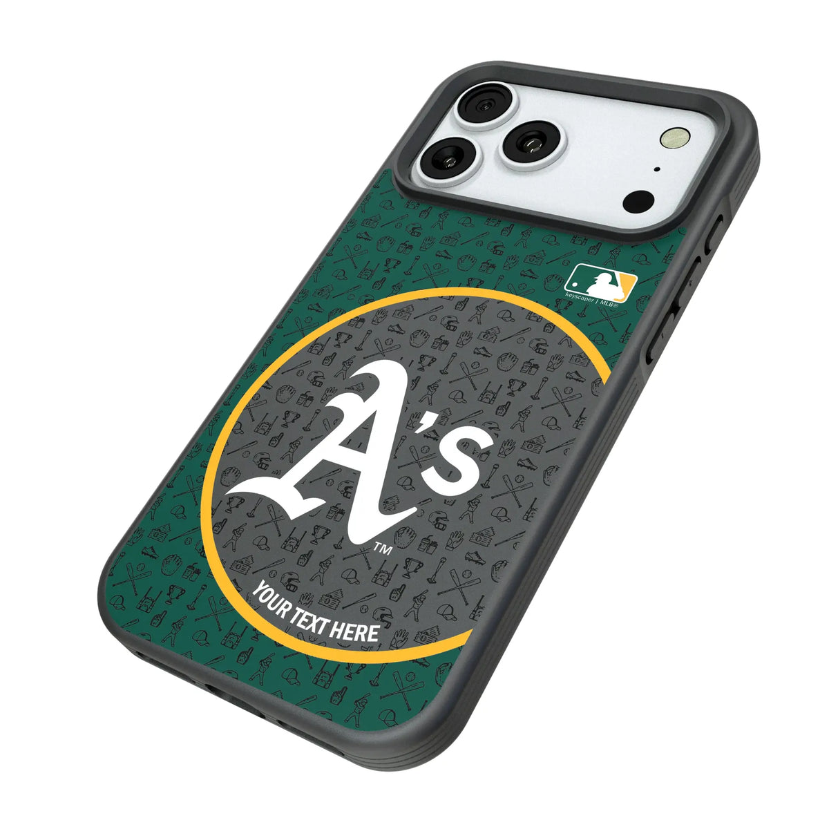 Oakland Athletics Personalized Circle iPhone Bump Phone Case for Apple iPhone - Isometric View#Device_iPhone 18 Pro Max