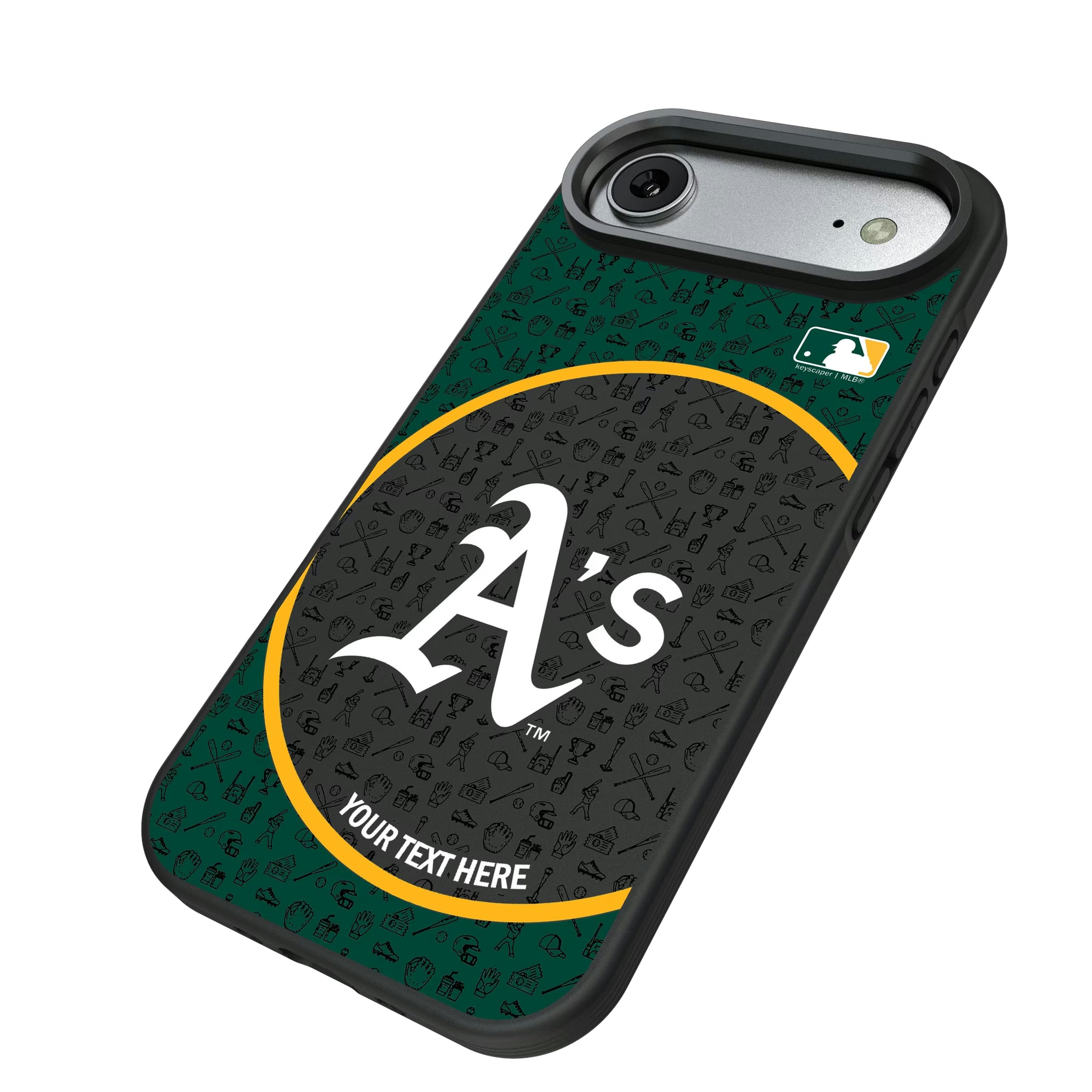Oakland Athletics Personalized Circle iPhone Bump Phone Case for Apple iPhone - Isometric View#Device_iPhone Air