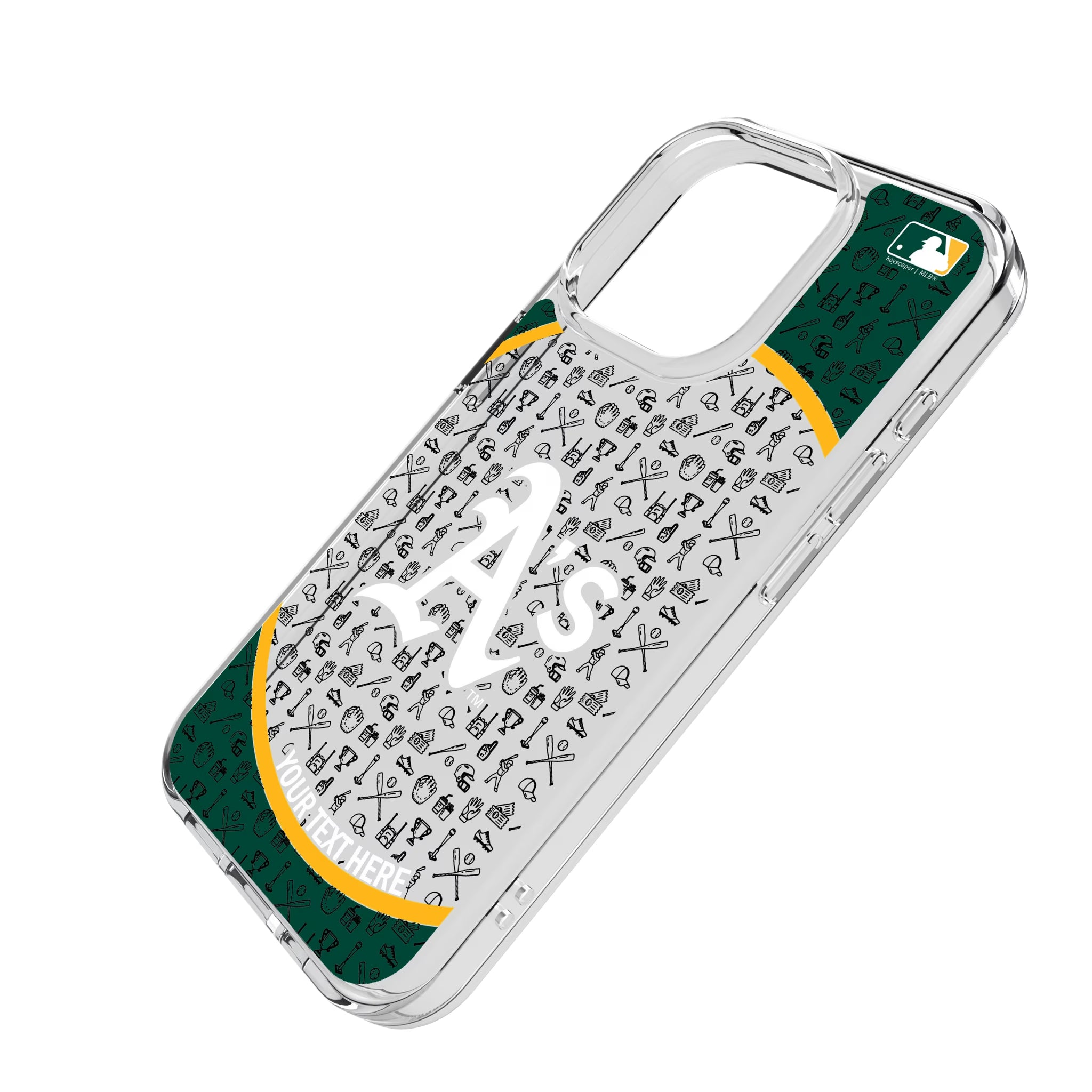Oakland Athletics Personalized Circle iPhone Clear Phone Case for Apple iPhone - Isometric View