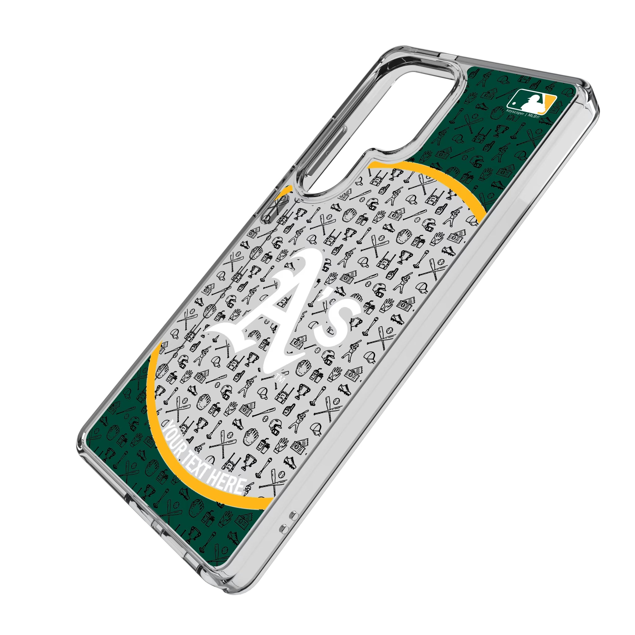 Oakland Athletics Personalized Circle Galaxy Clear Phone Case for Samsung Galaxy - Isometric View