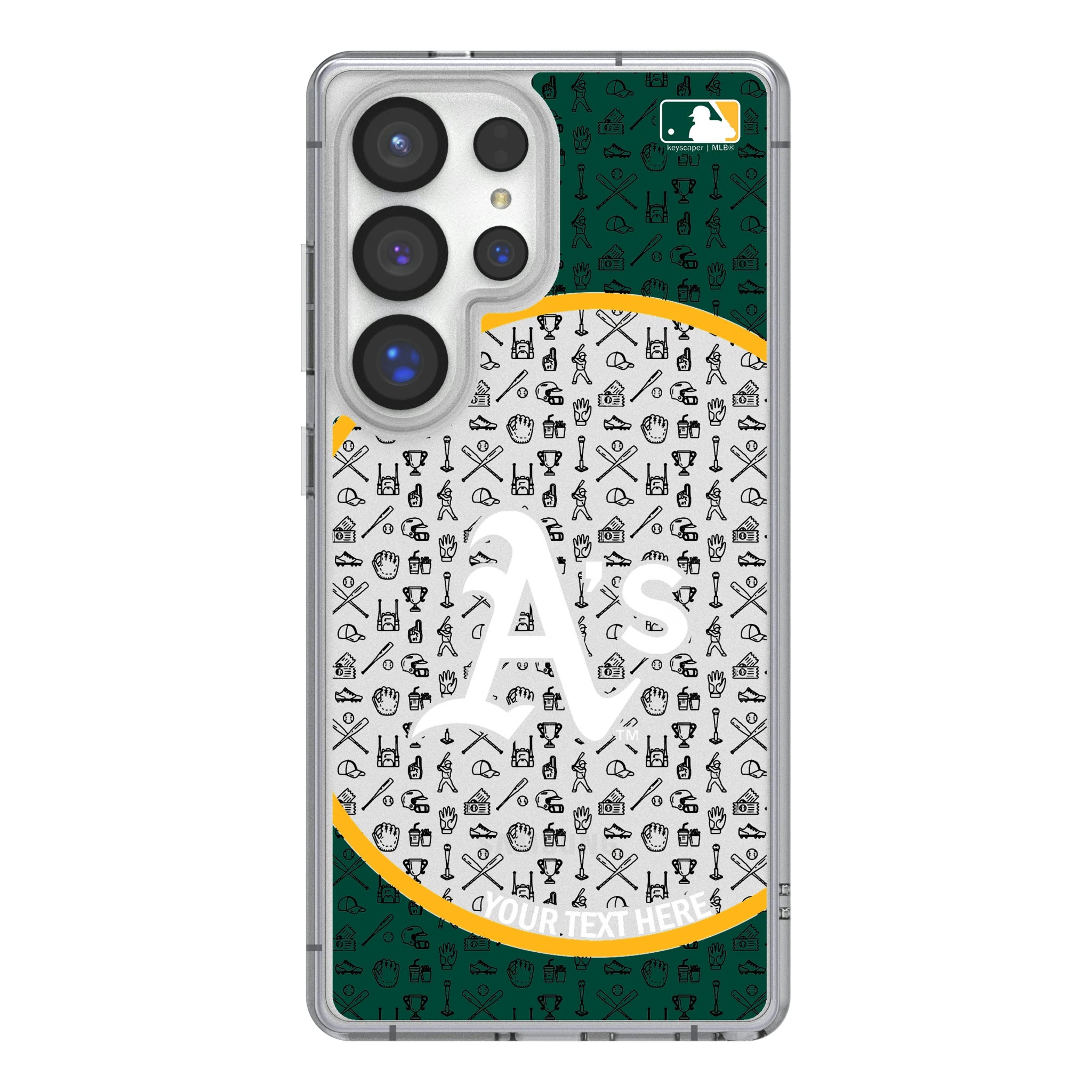 Oakland Athletics Personalized Circle Galaxy Clear Phone Case for Samsung Galaxy