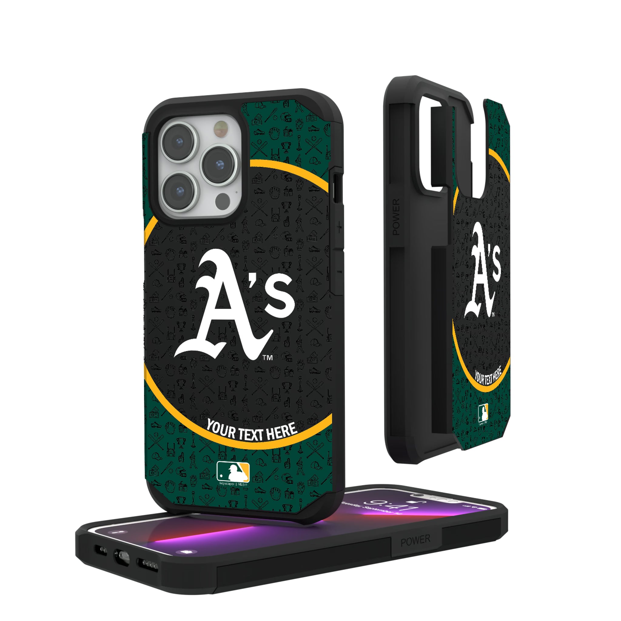 Oakland Athletics Personalized Circle iPhone Rugged Phone Case for Apple iPhone