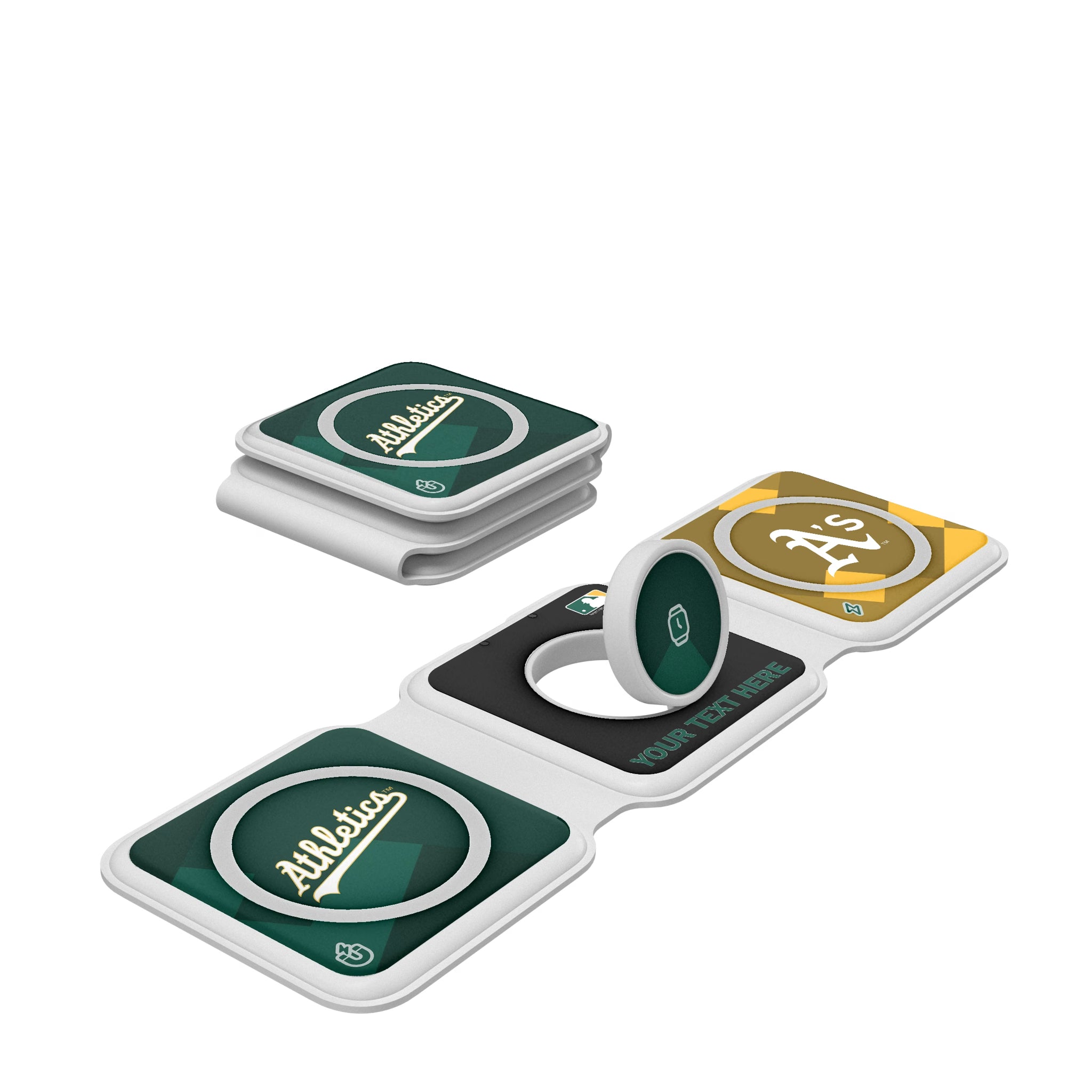 Oakland Athletics Personalized Color Block Foldable 3 in 1 Charger