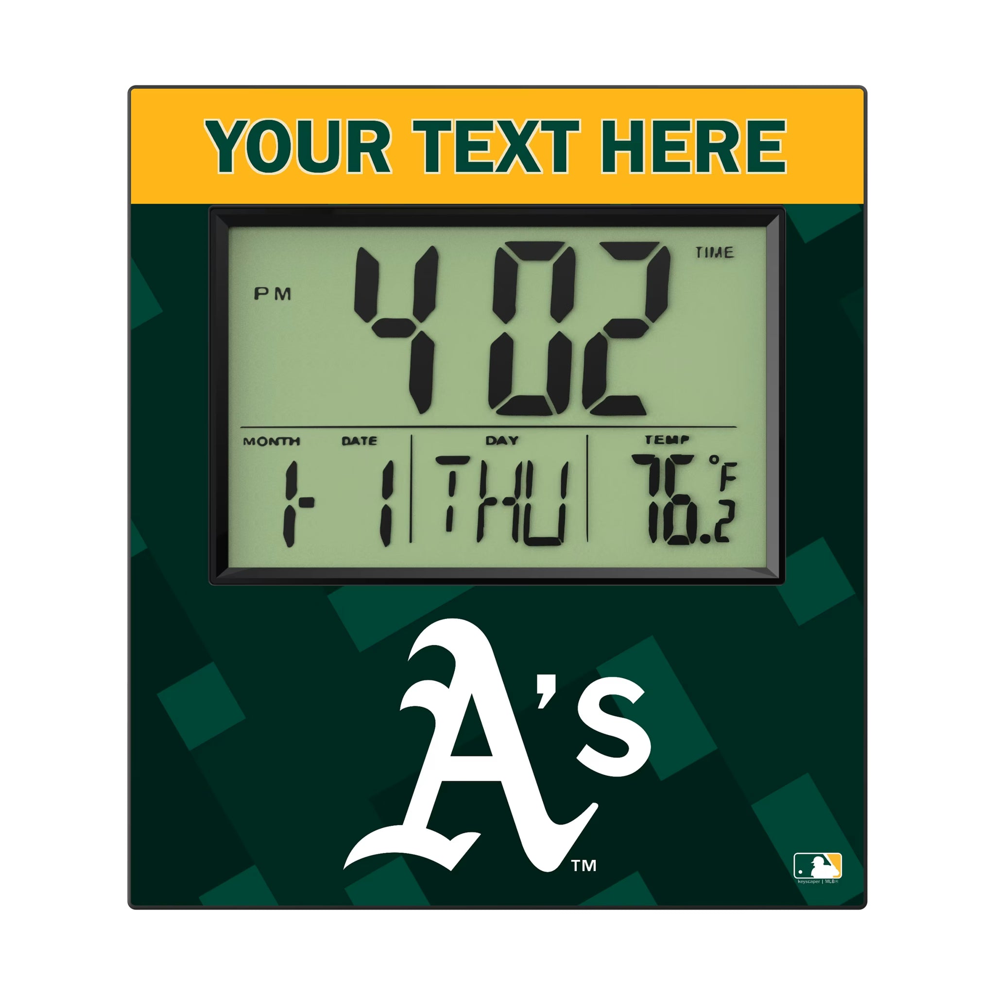 Oakland Athletics Personalized Color Block Wall Clock