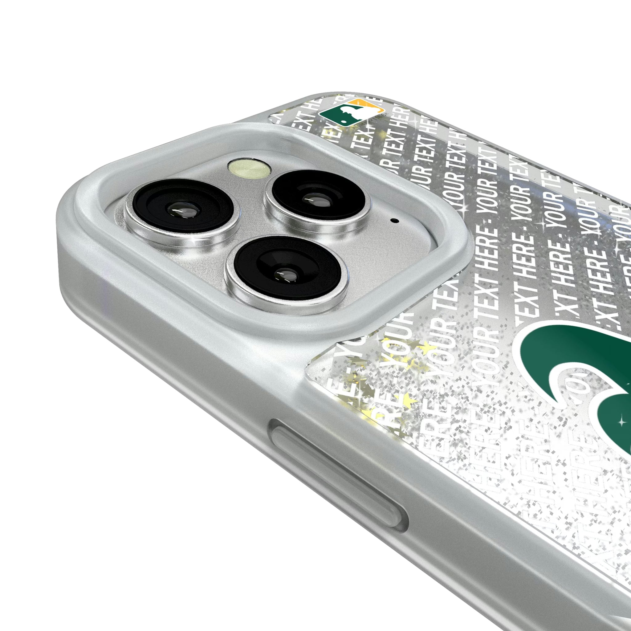 Oakland Athletics Personalized EndZone Plus iPhone Glitter Phone Case for Apple iPhone - Detail#Device_iPhone 16 Pro