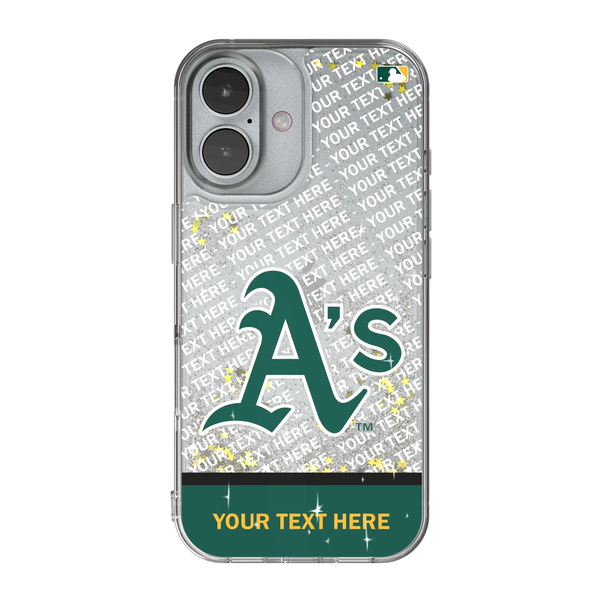 Oakland Athletics Personalized EndZone Plus iPhone Glitter Phone Case for Apple iPhone