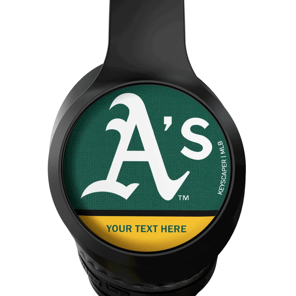 Oakland Athletics Personalized Endzone Solid Wireless Over-Ear Headphones With Case - Detail