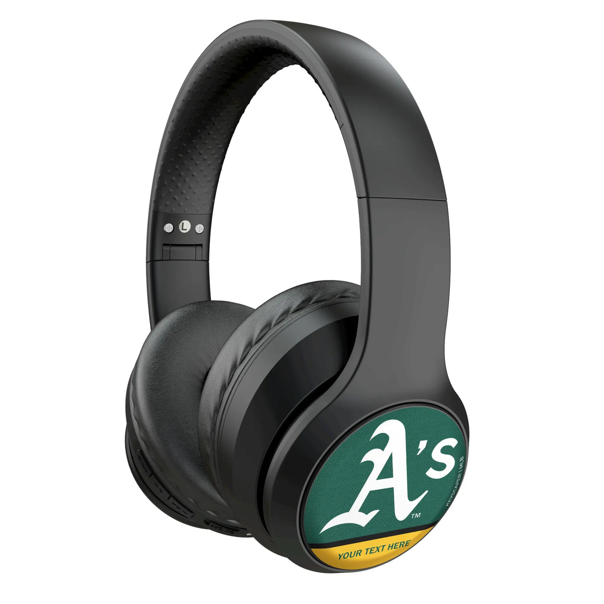 Oakland Athletics Personalized Endzone Solid Wireless Over-Ear Headphones With Case