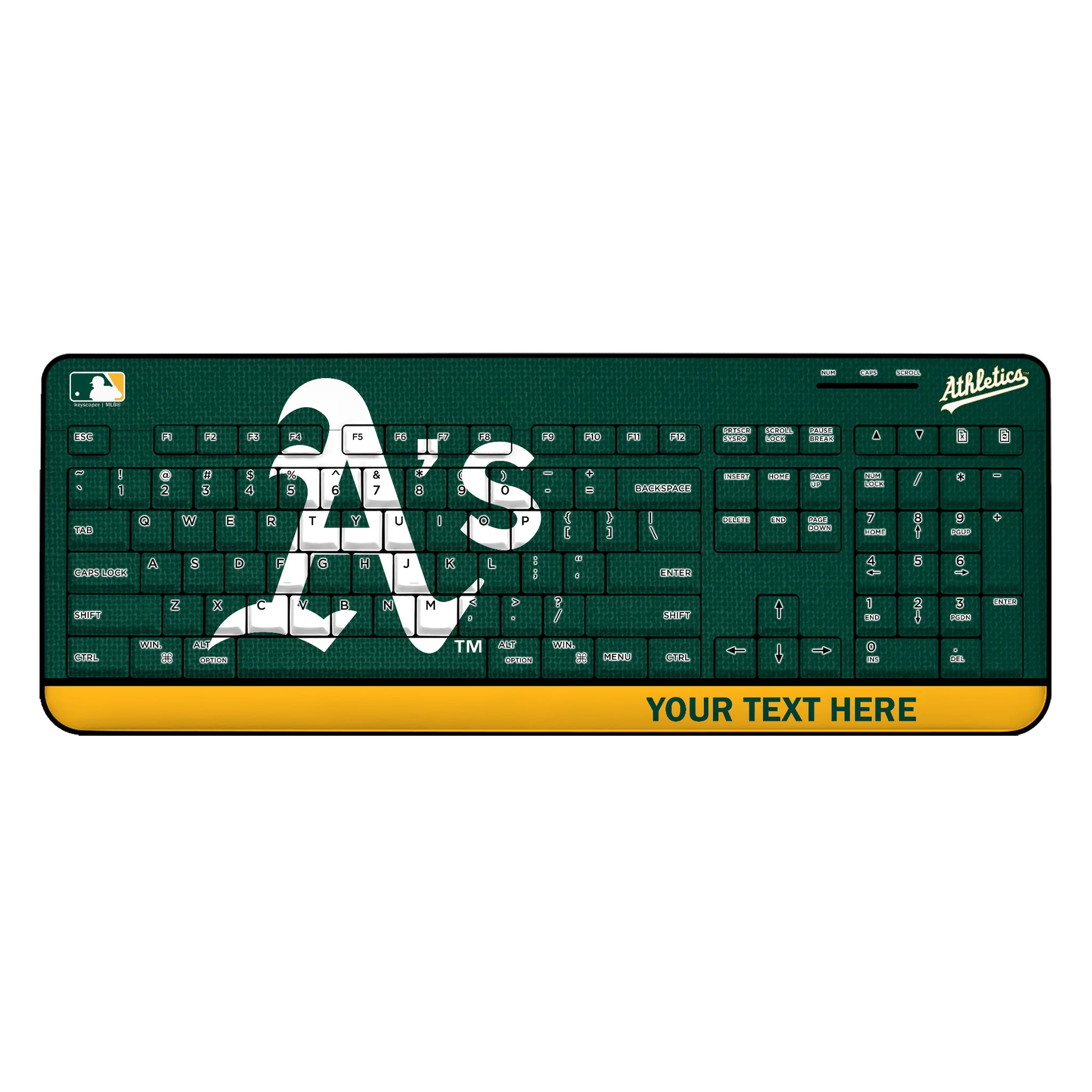 Oakland Athletics Personalized Endzone Solid Wireless USB Keyboard