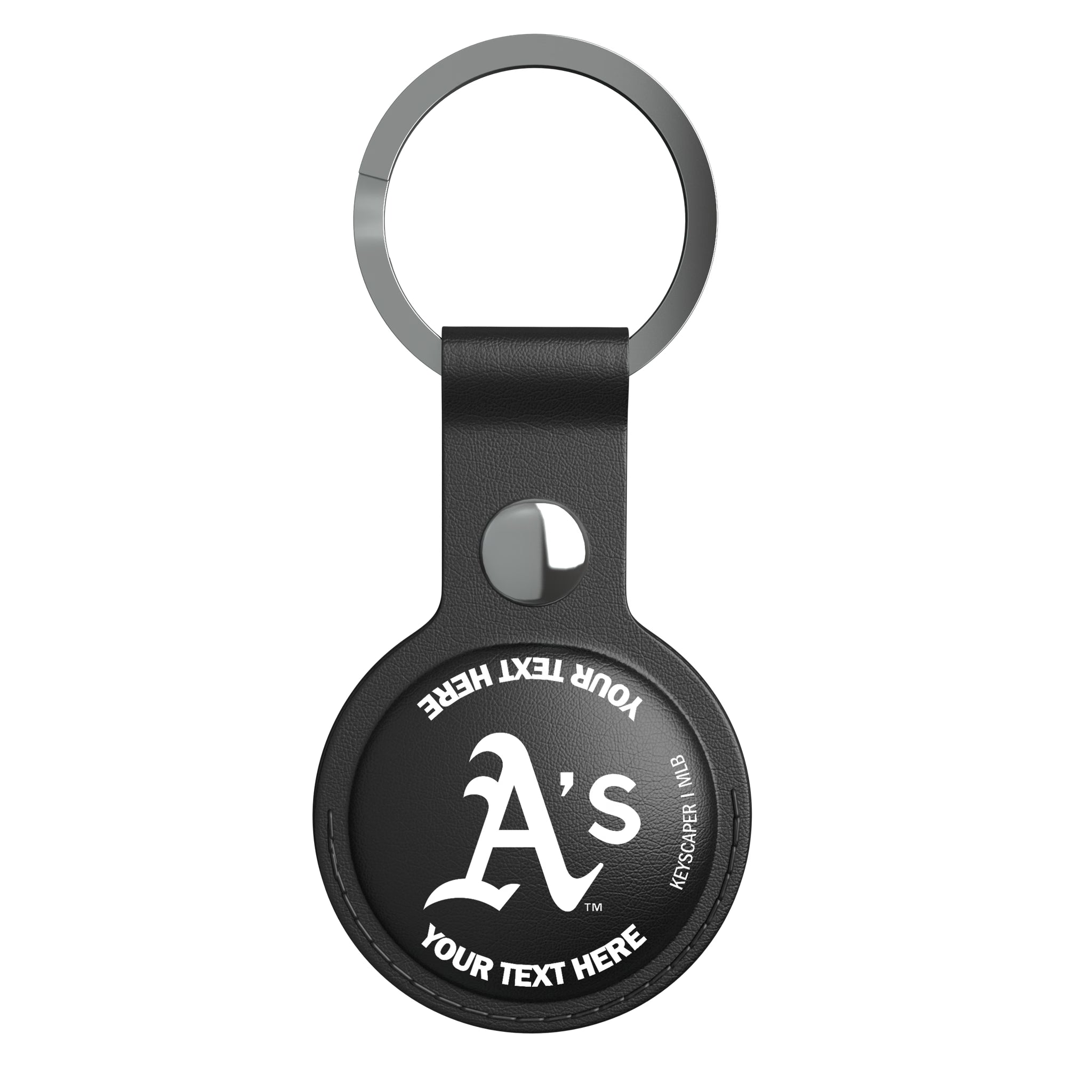 Oakland Athletics Personalized Insignia AirTag Black Airtag Holder