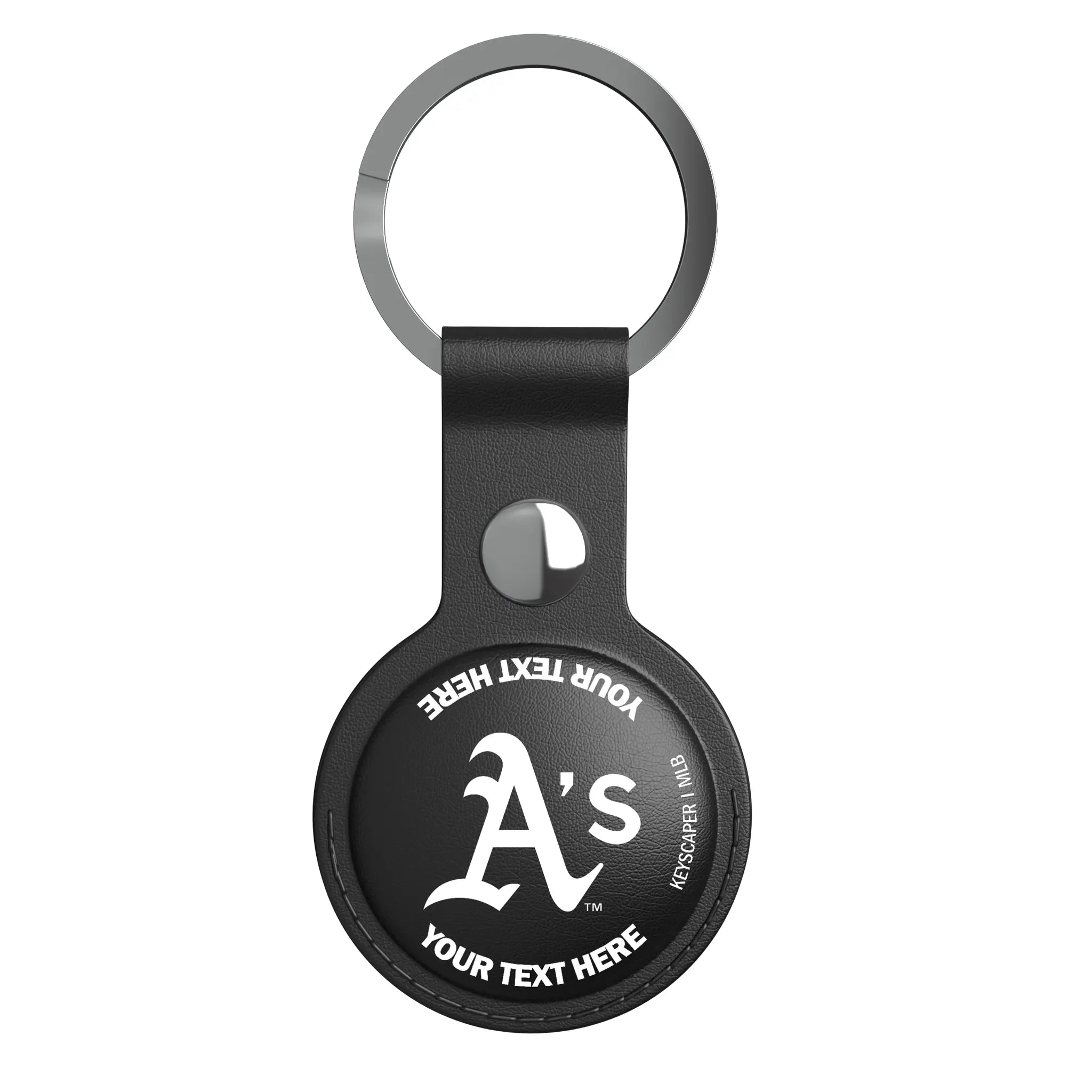 Oakland Athletics Personalized Insignia AirTag Black Airtag Holder