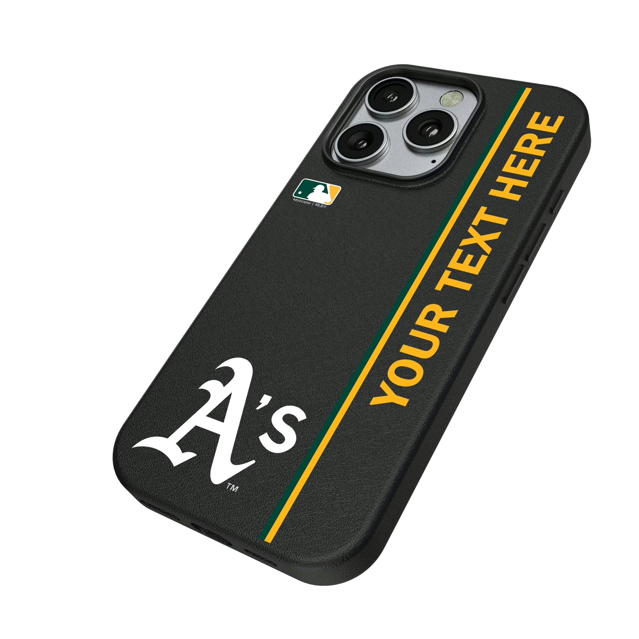 Oakland Athletics Personalized Sidebard iPhone MagSafe Compatible Phone Case for Apple iPhone - Isometric View