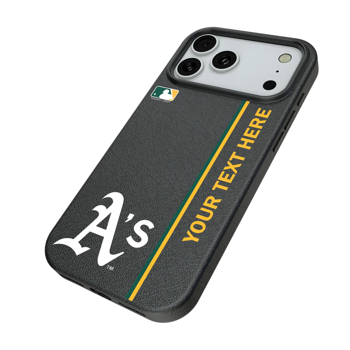 Oakland Athletics Personalized Sidebard iPhone MagSafe Compatible Phone Case for Apple iPhone - Isometric View#Device_iPhone 18 Pro Max