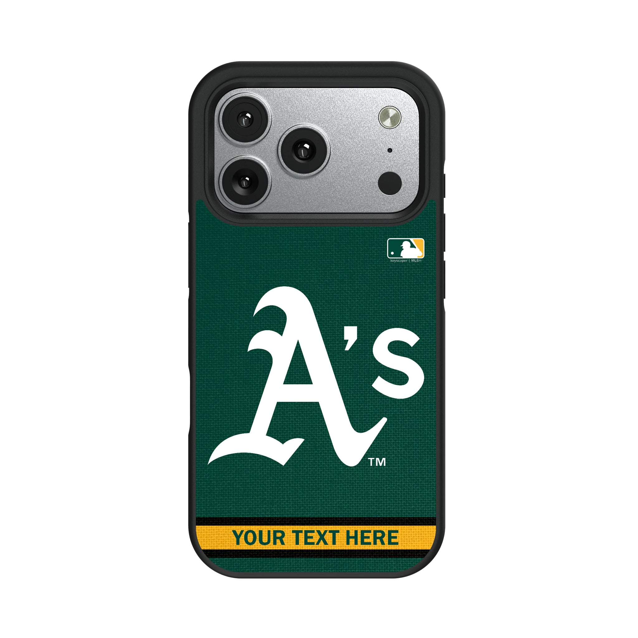 Oakland Athletics Personalized Stripe iPhone Bump Phone Case for Apple iPhone#Device_iPhone 17 Pro