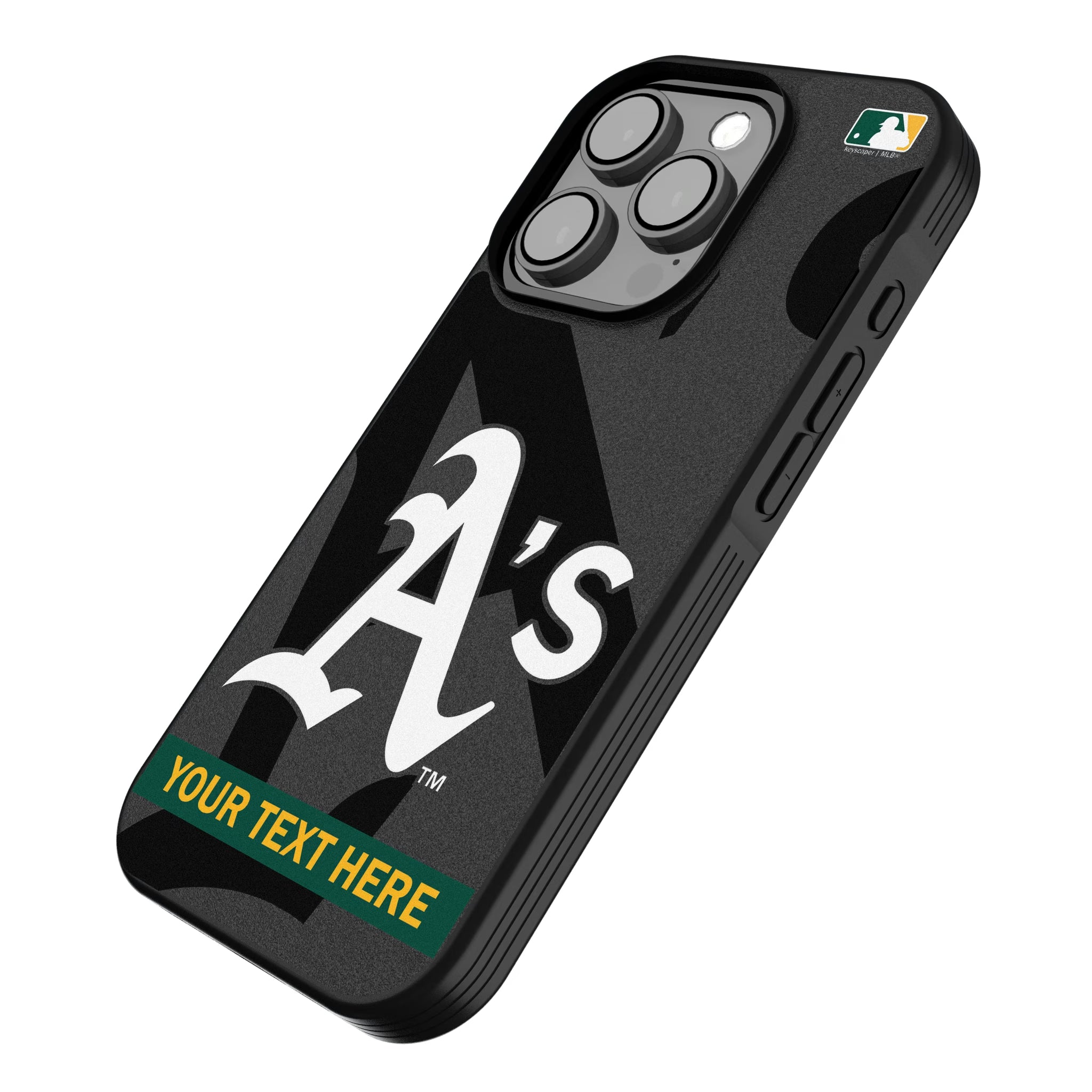 Oakland Athletics Personalized Tilt iPhone Bump Phone Case for Apple iPhone - Isometric View