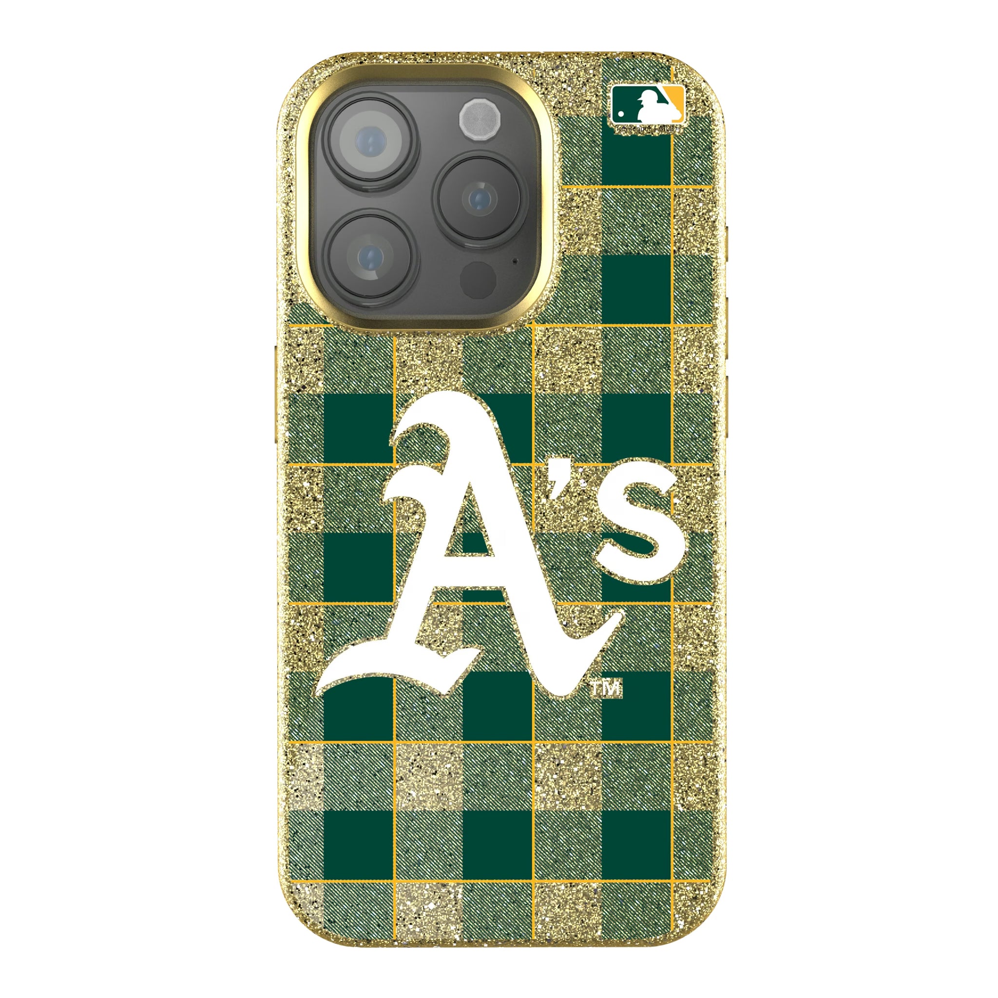 Oakland Athletics Plaid iPhone Bling Phone Case for Apple iPhone