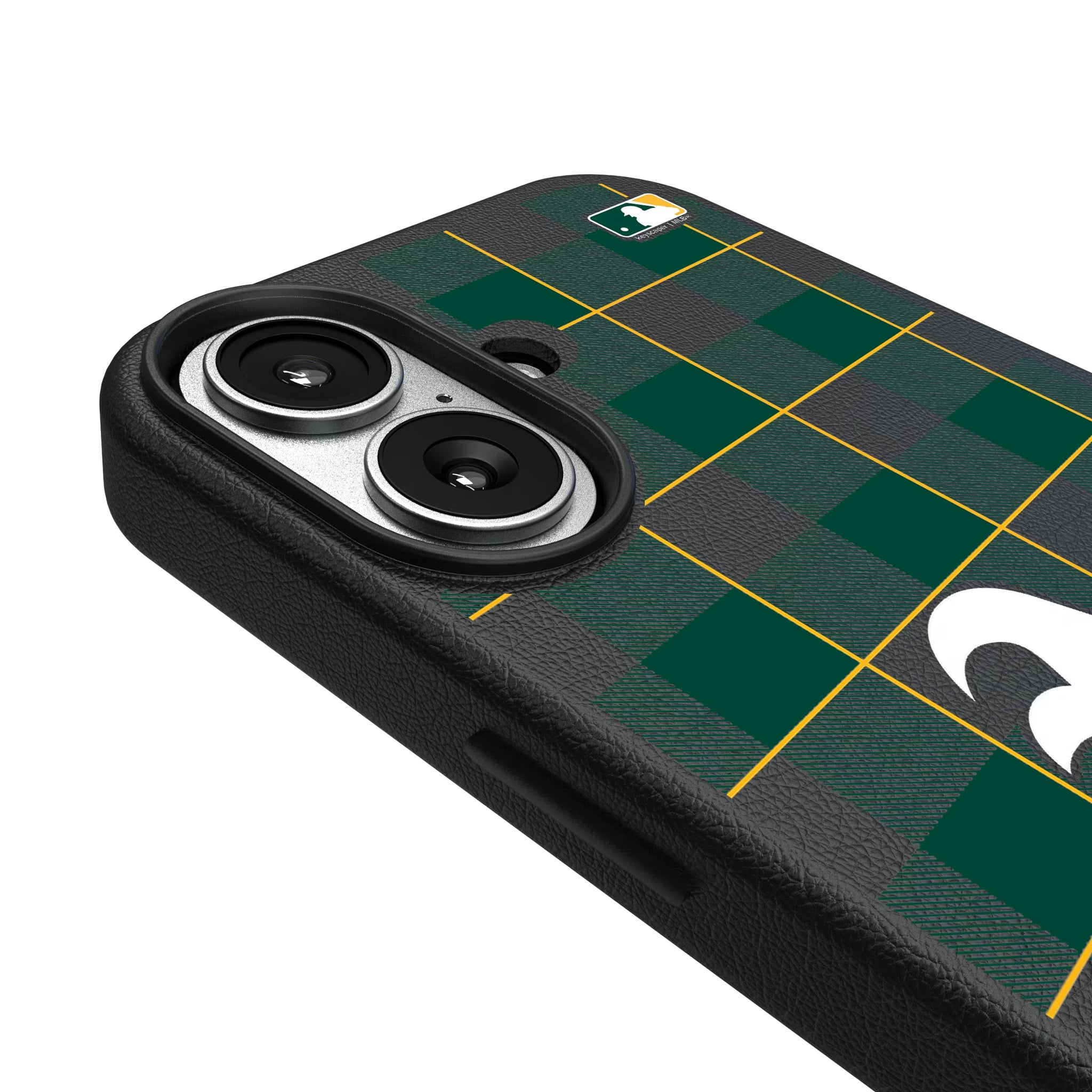 Oakland Athletics Plaid iPhone MagSafe Compatible Phone Case for Apple iPhone - Detail#Device_iPhone 17