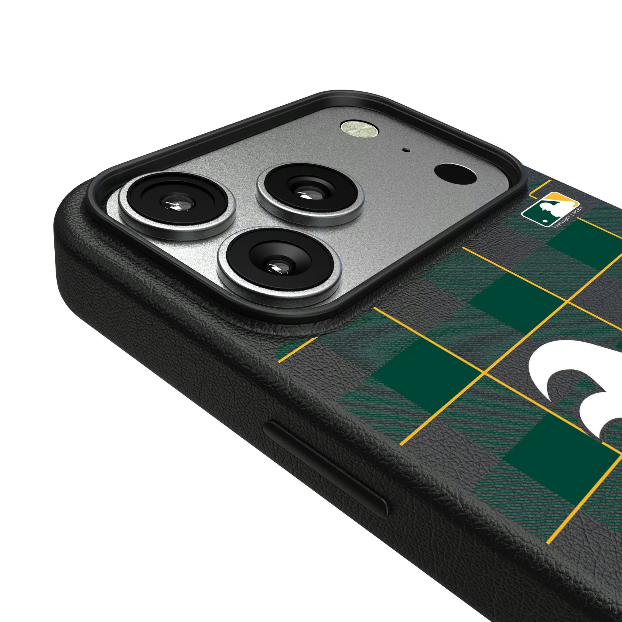 Oakland Athletics Plaid iPhone MagSafe Compatible Phone Case for Apple iPhone - Detail#Device_iPhone 17 Pro