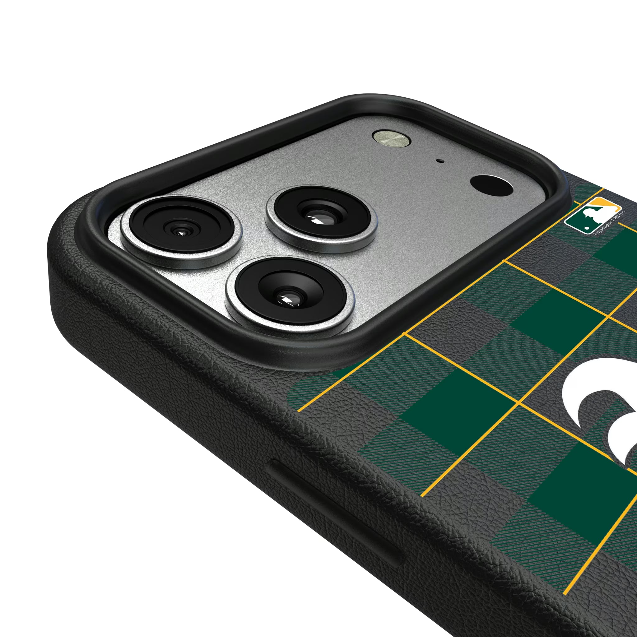 Oakland Athletics Plaid iPhone MagSafe Compatible Phone Case for Apple iPhone - Detail#Device_iPhone 17 Pro Max