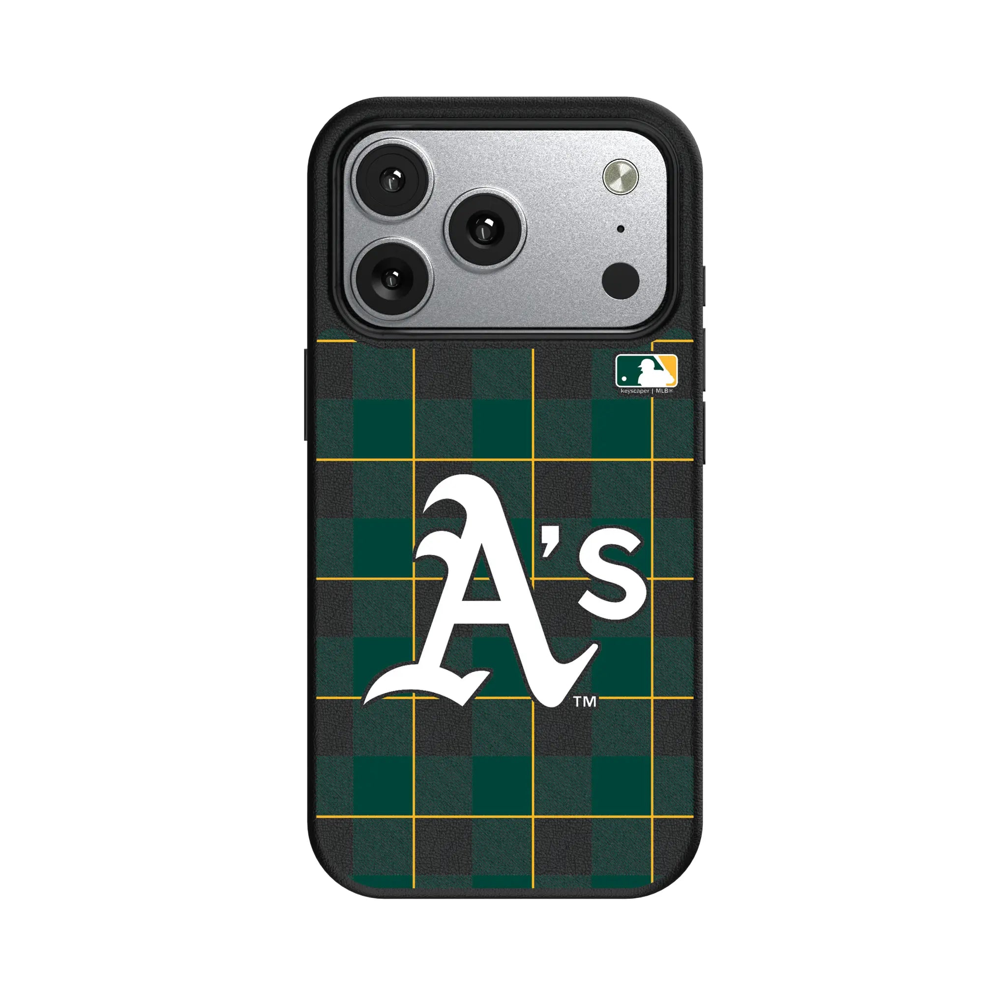 Oakland Athletics Plaid iPhone MagSafe Compatible Phone Case for Apple iPhone#Device_iPhone 17 Pro