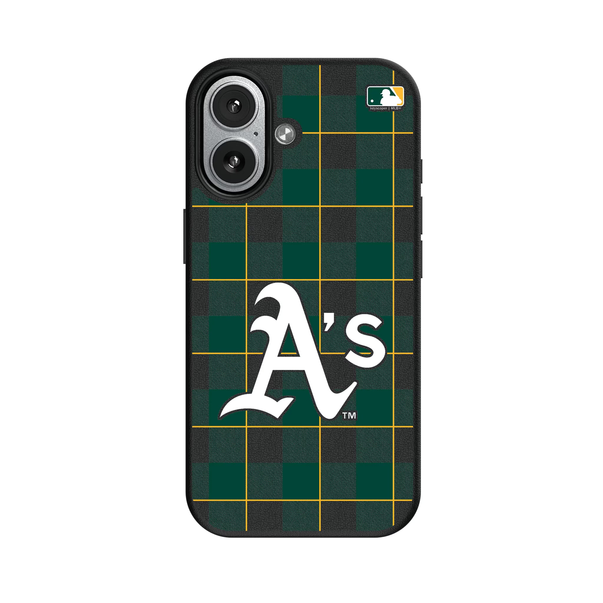 Oakland Athletics Plaid iPhone MagSafe Compatible Phone Case for Apple iPhone#Device_iPhone 17