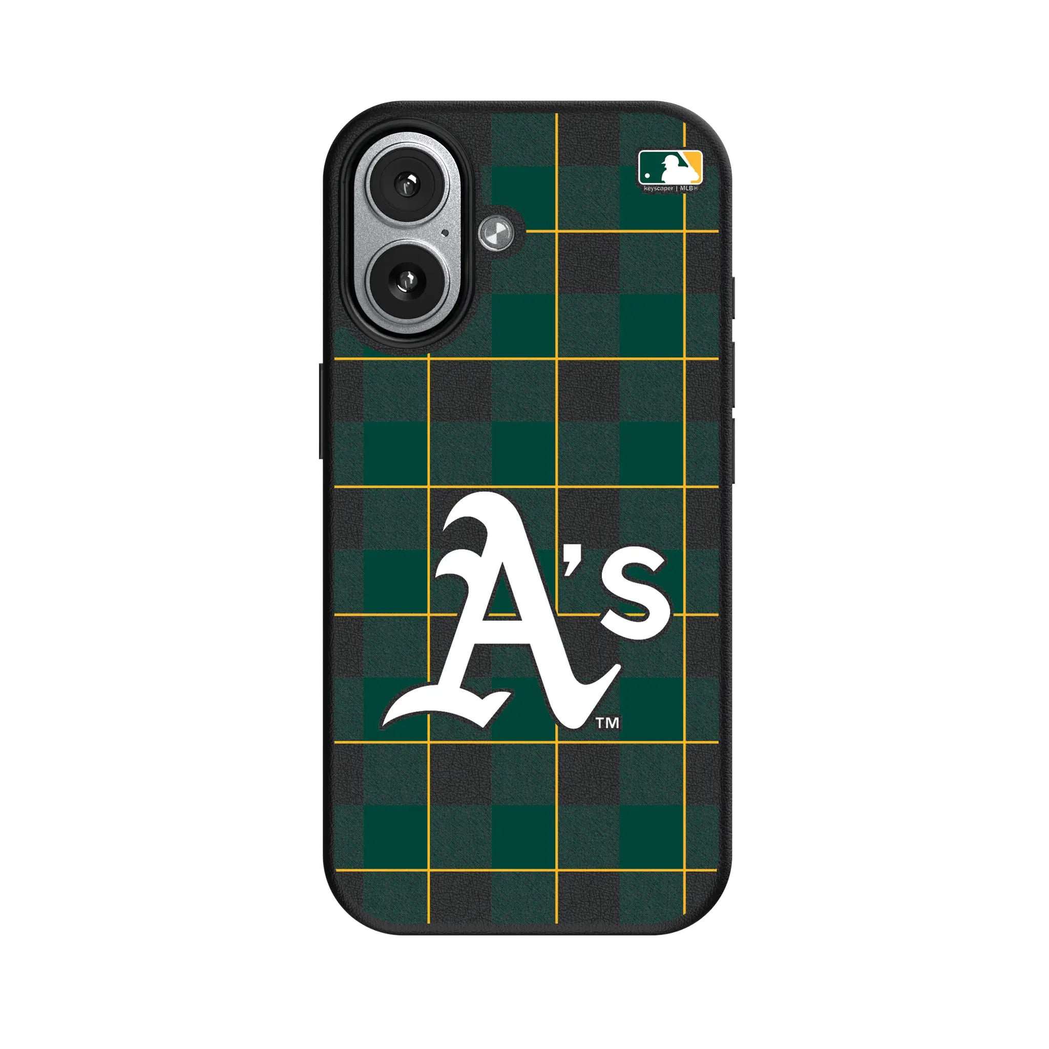 Oakland Athletics Plaid iPhone MagSafe Compatible Phone Case for Apple iPhone#Device_iPhone 17